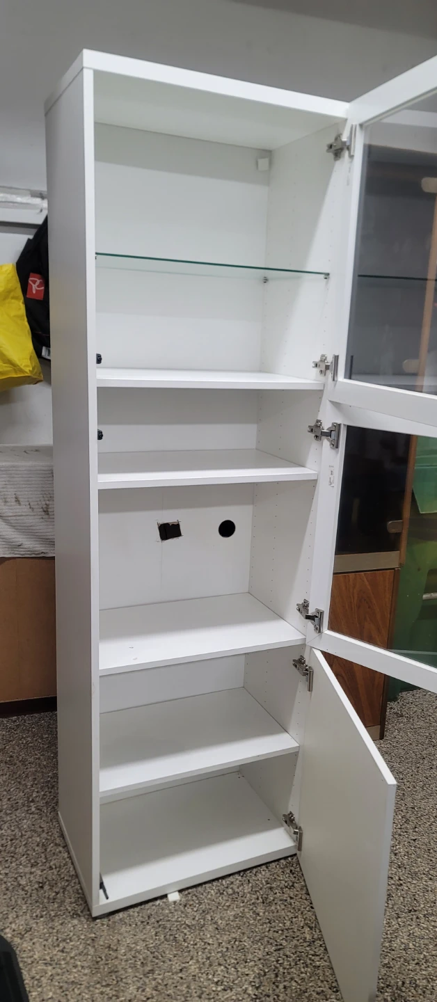 White Display Cabinet with Glass Doors - photo 2