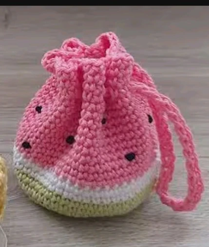 Crocheted Watermelon Pouch