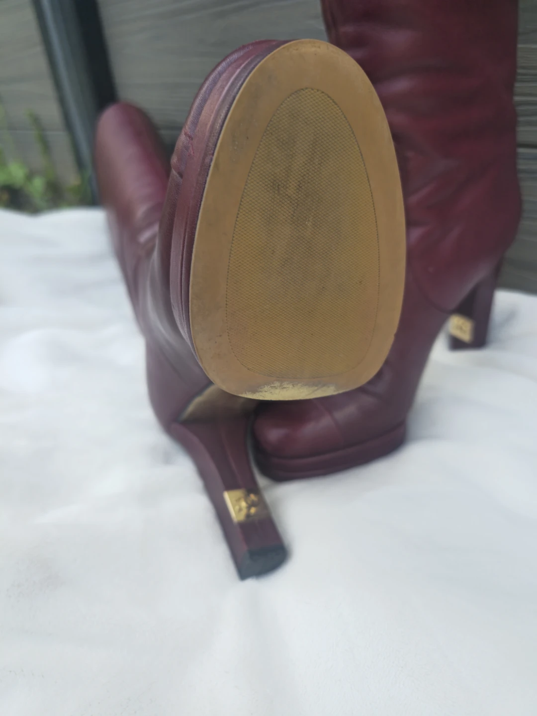 Chanel Burgundy Leather Knee-High Boots - photo 3