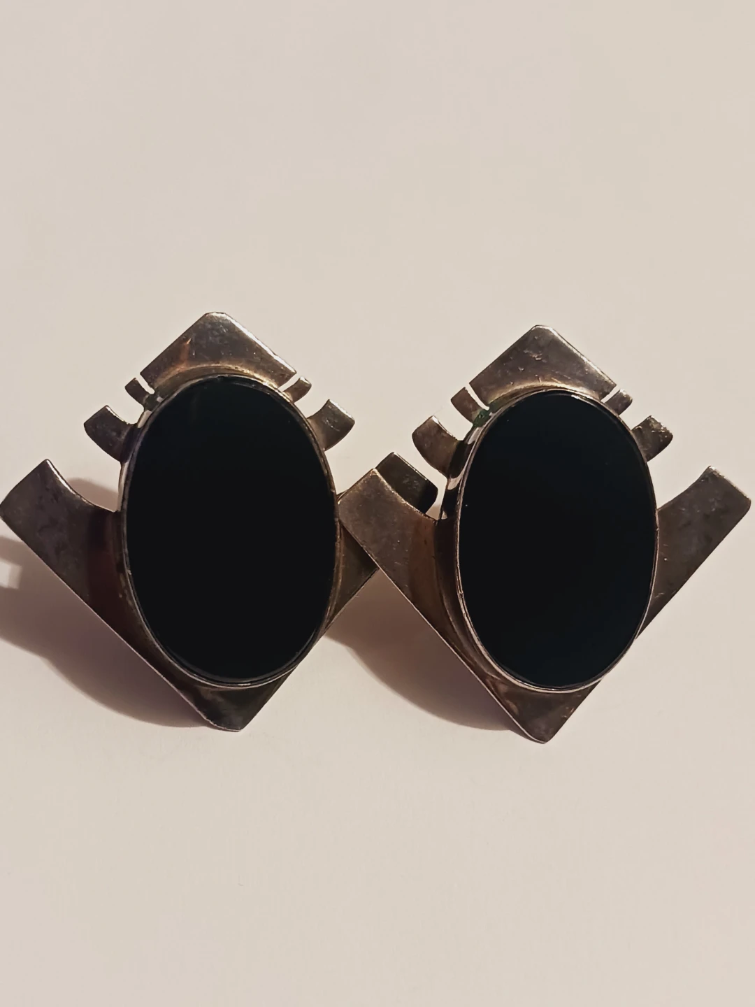Gorgeous Sterling Silver 925 Genuine Onyx Stone Earrings