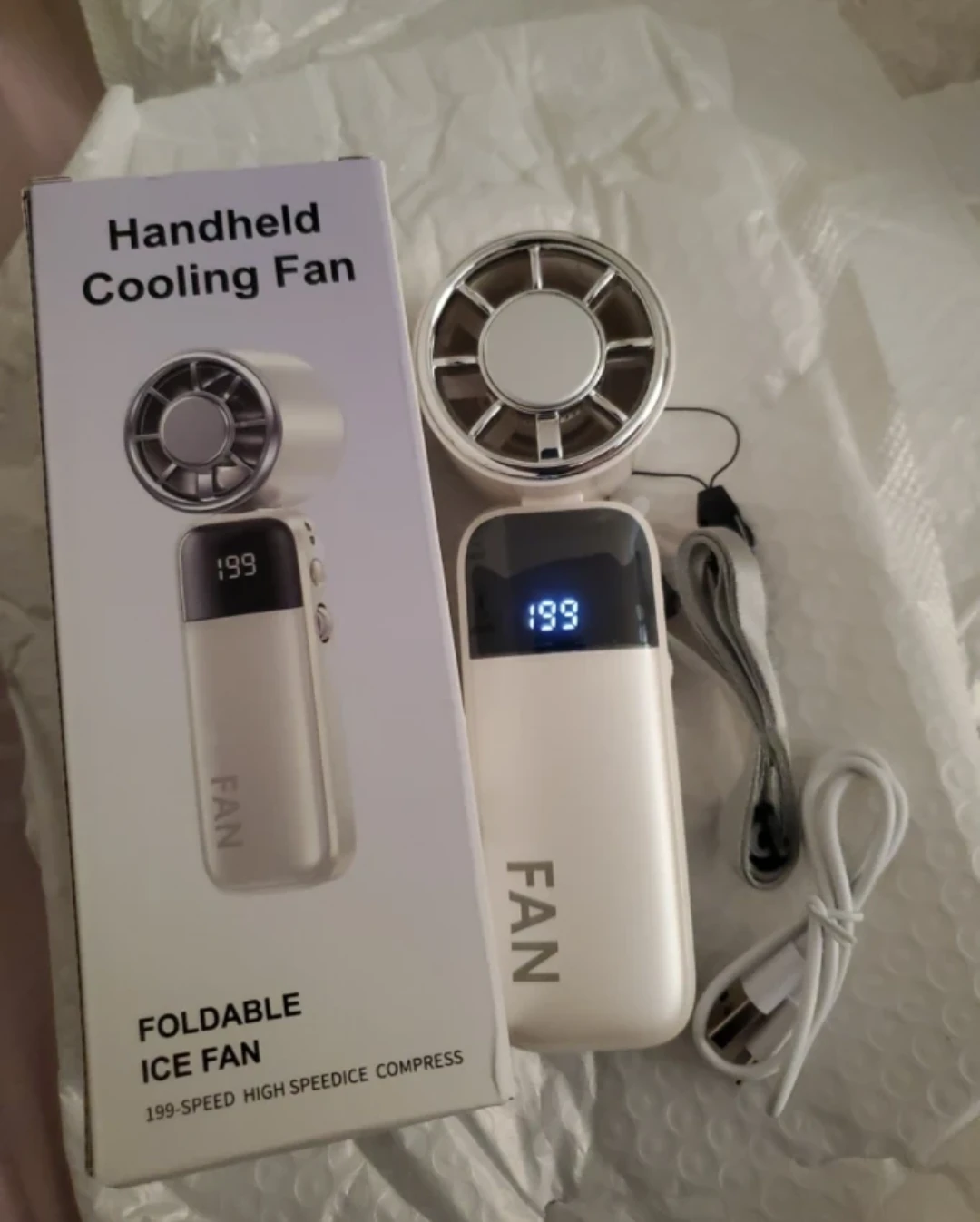 Handheld Cooling Fan Foldable Ice Fan 199-Speed High Speed - photo 2