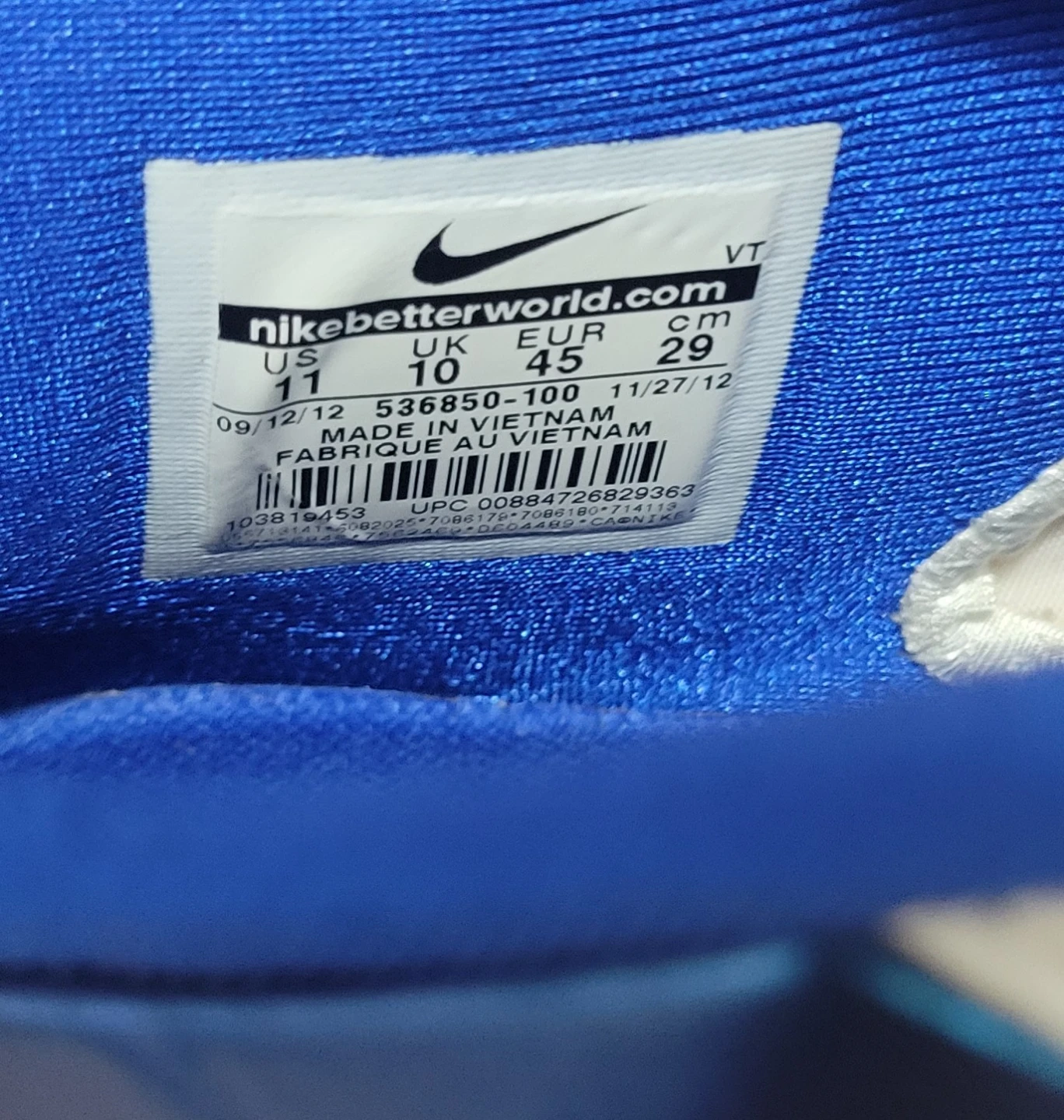 Nike Flyposite Men's Basketball Shoes White/Blue Size 11 - photo 3