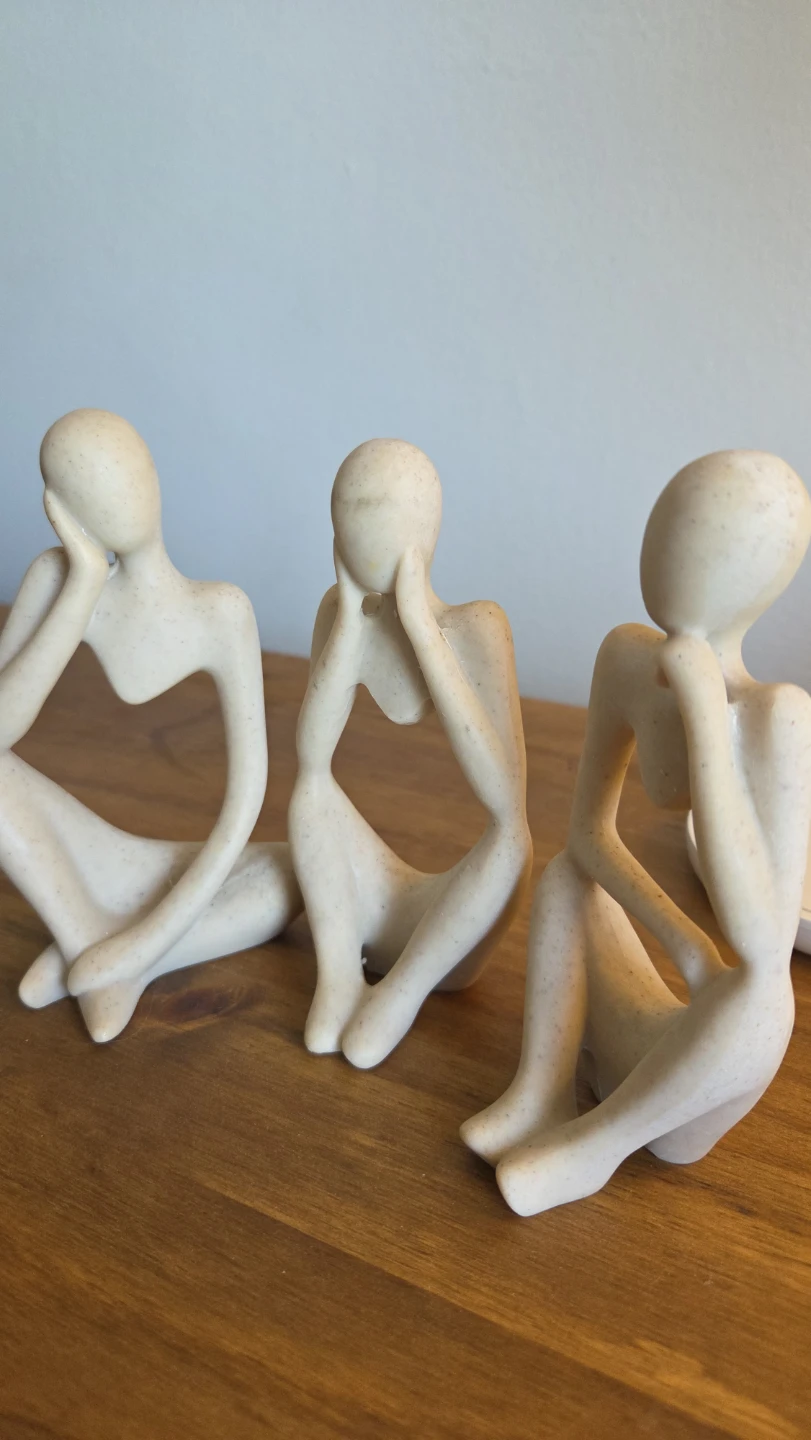 Philosophers 3 Thinker Figurines - Sandstone Sculptures *new - photo 3