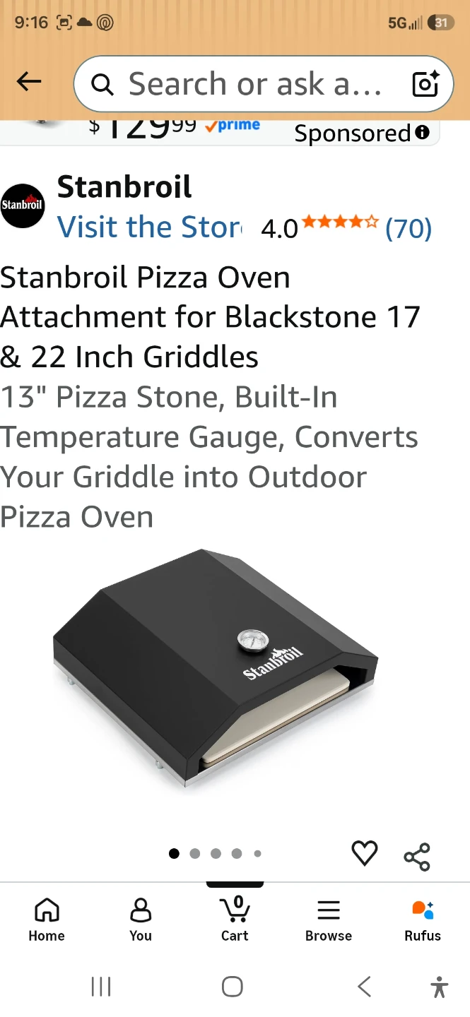 Stanbroil Pizza Oven Attachment for Blackstone Griddles - photo 4