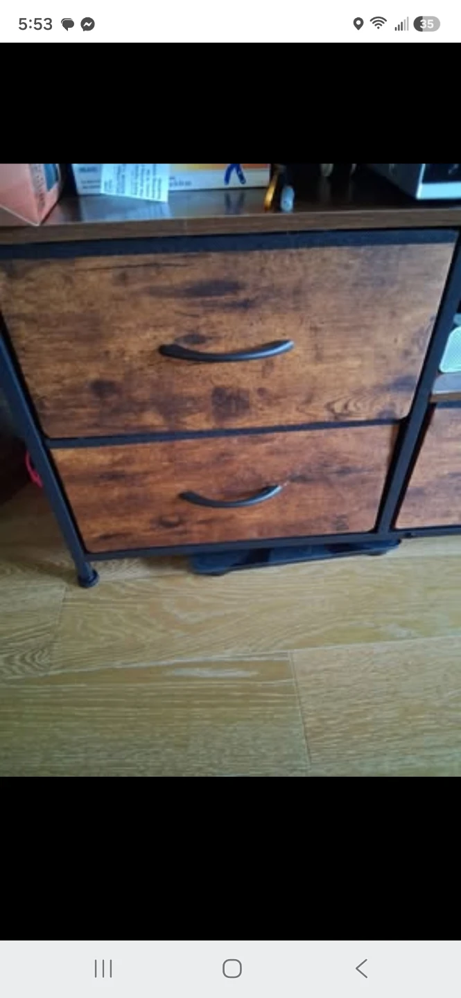Industrial Style 2-Drawer Storage Cabinet with Wheels