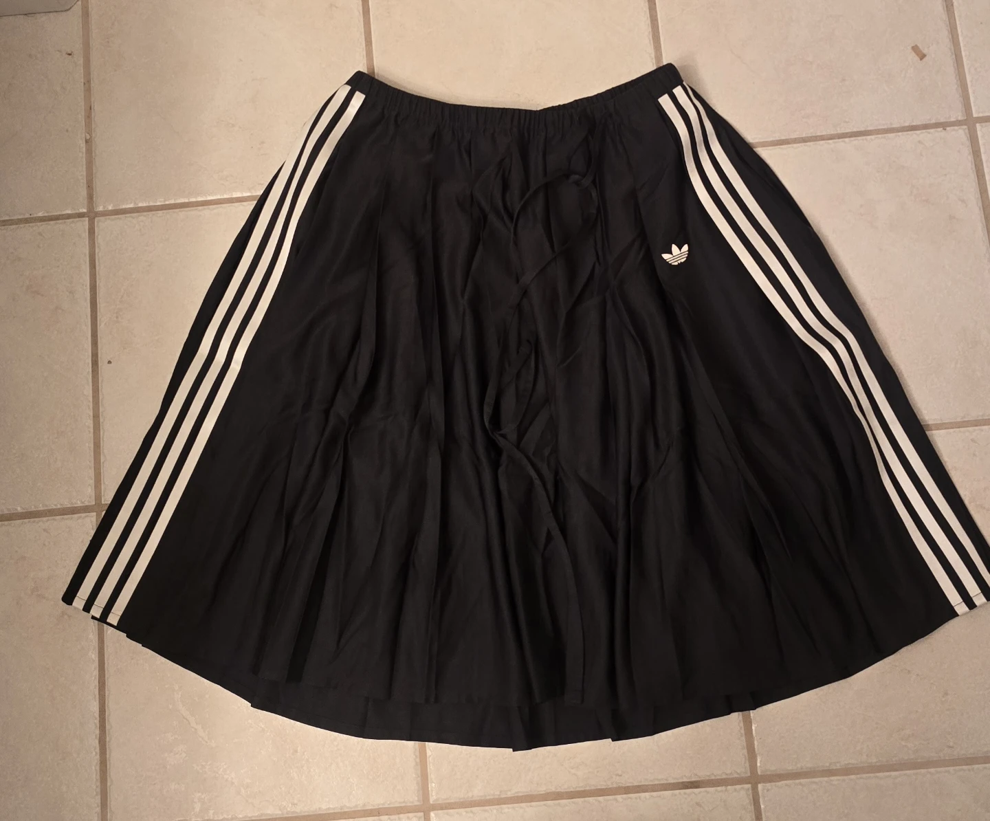Adidas Pleated Skirt Black with 3-Stripes