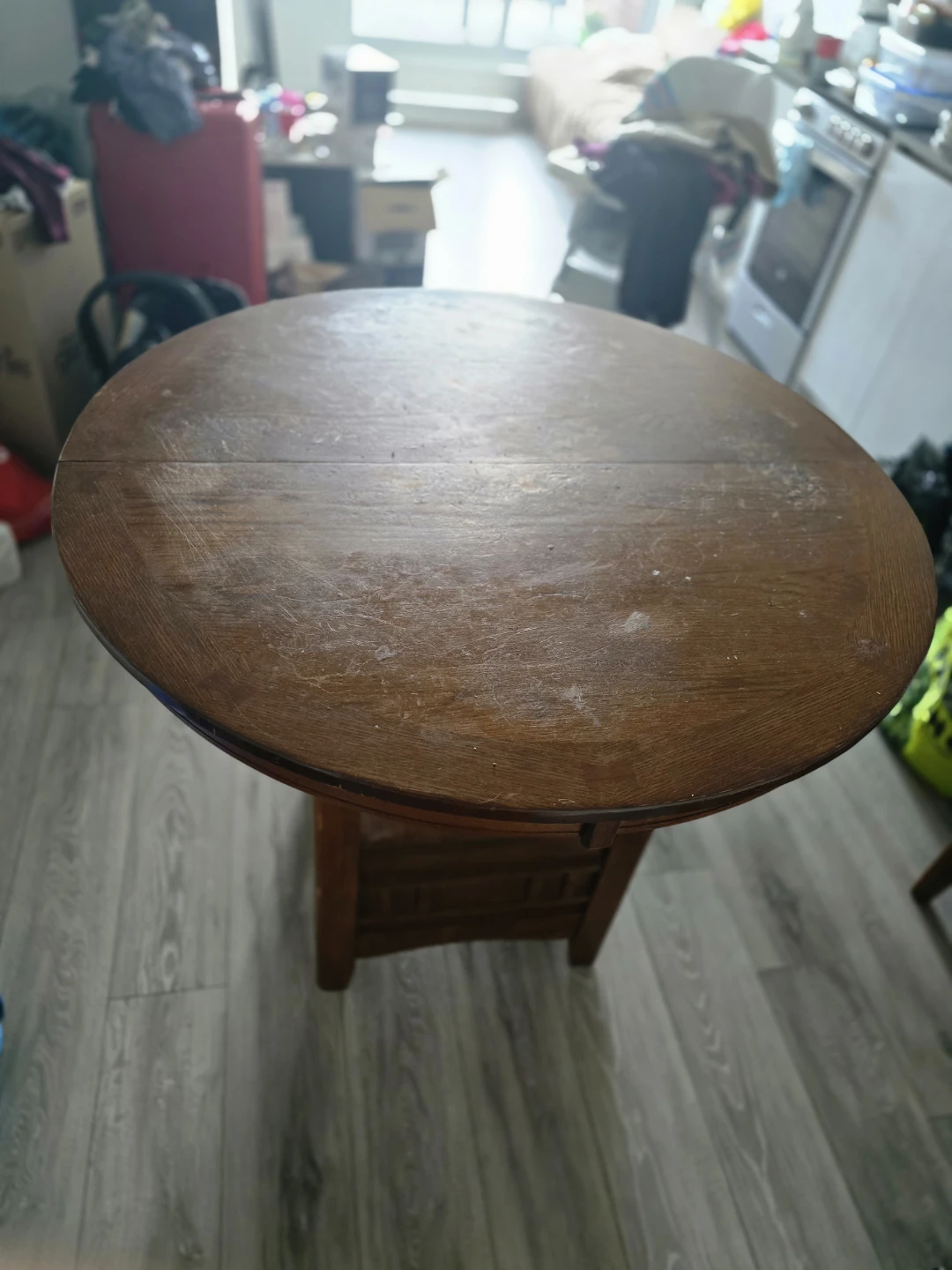Round Wooden Accent Table