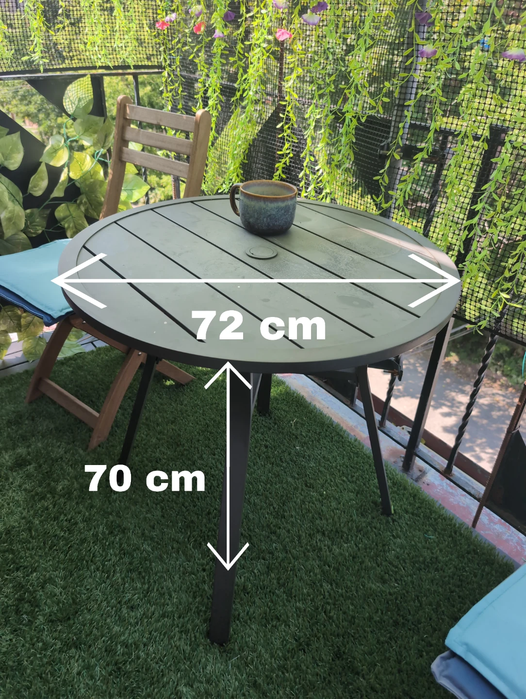 Round Aluminum Patio Table - 72 cm Diameter - photo 4