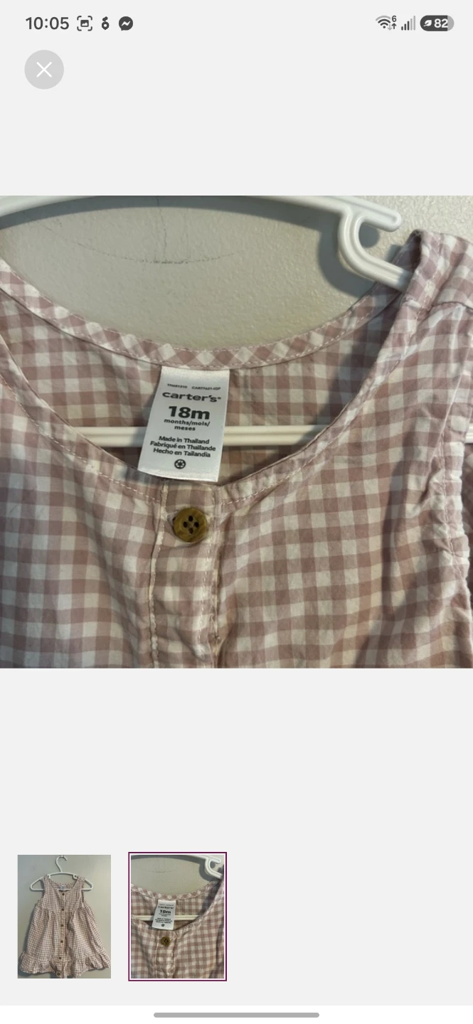 Carter's Baby Gingham Dress - 18 Months - photo 2
