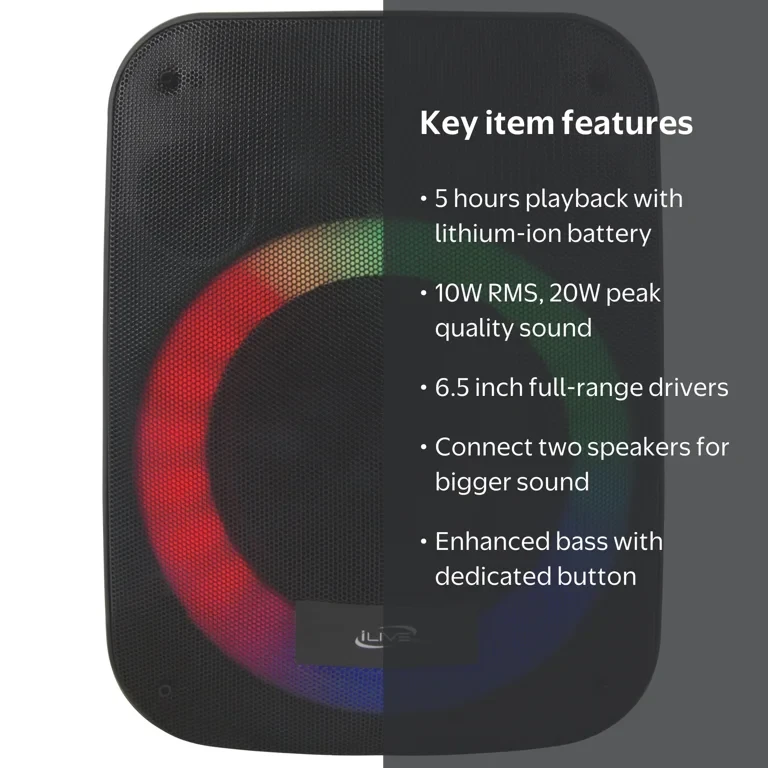$10🔥🔊iLive Wave Wireless Speaker System with Lights - photo 2