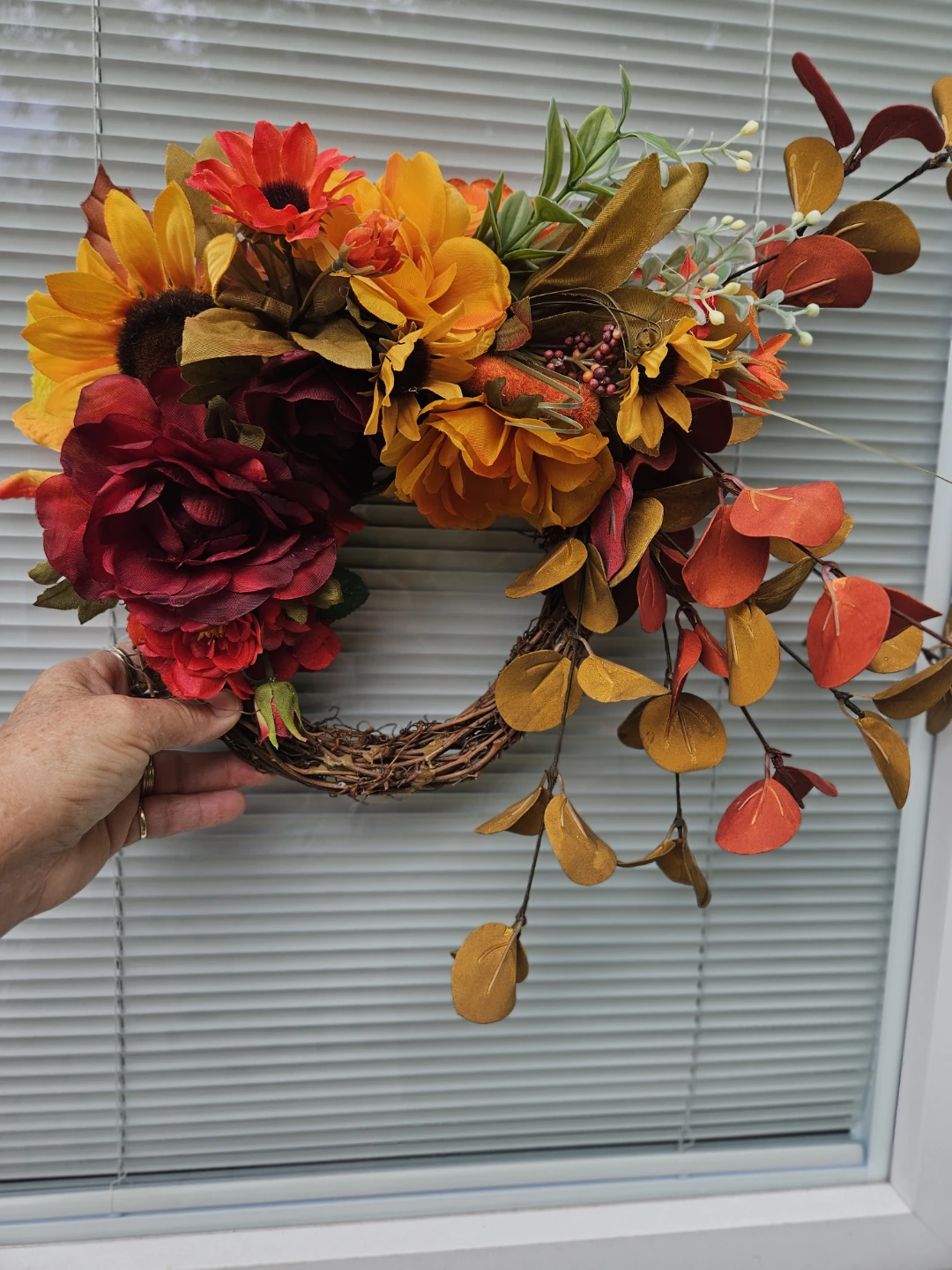 Fall Floral Wreath and Pumpkin - photo 2