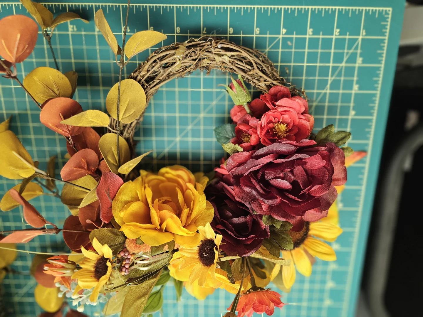 Fall Floral Wreath and Pumpkin - photo 3
