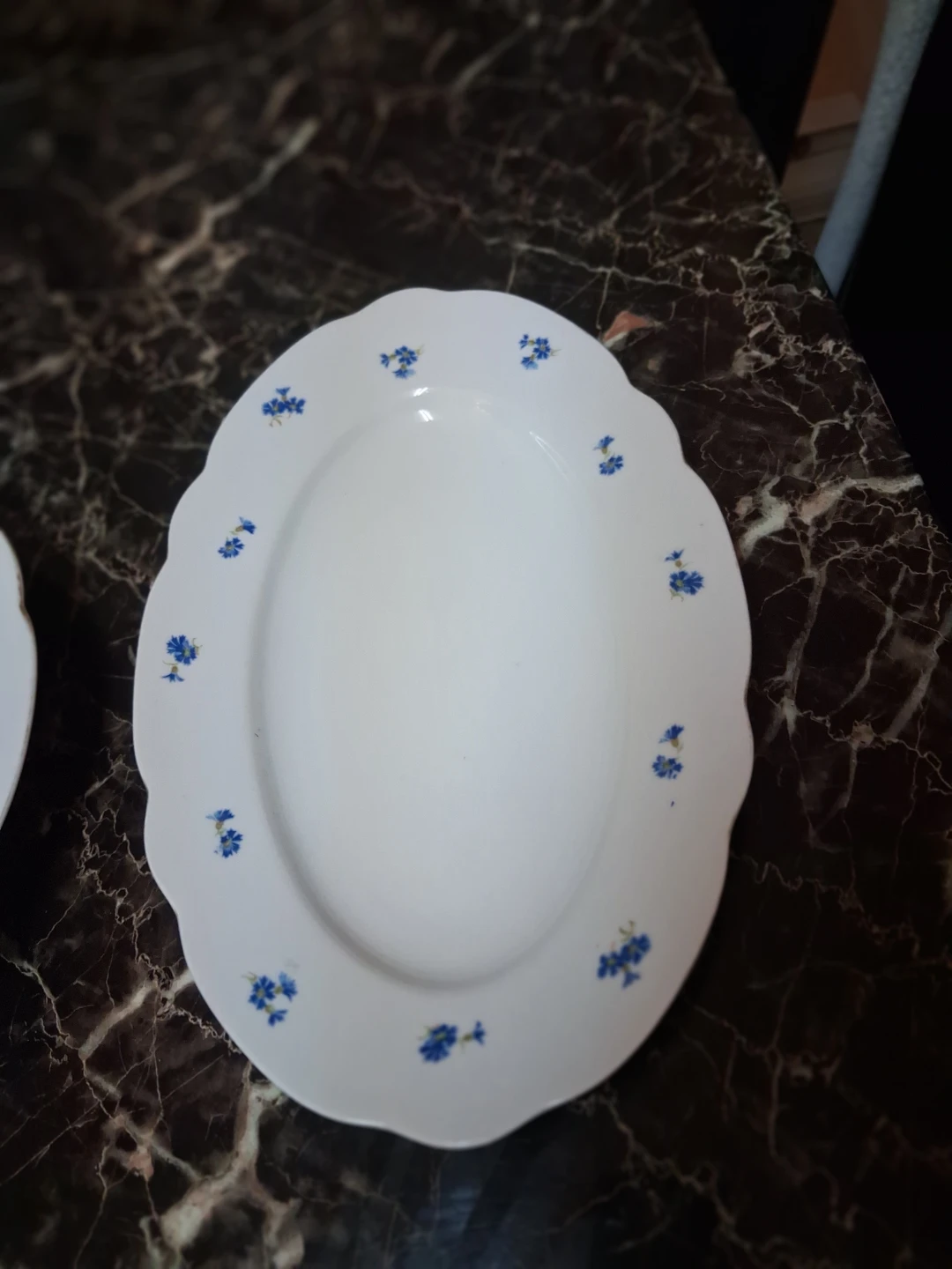 Bavaria Porcelain Serving Dish with Blue Flowers - photo 3