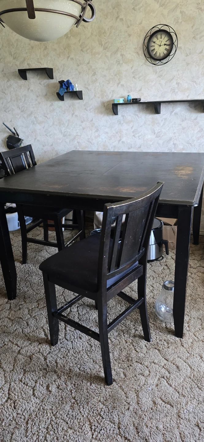Solid wood pub height table set