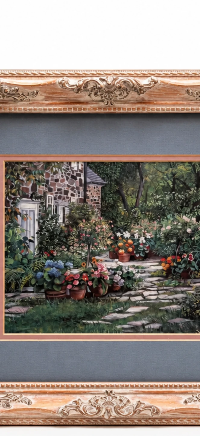 Pair of Vintage Susan Rios Framed Garden Prints - photo 3