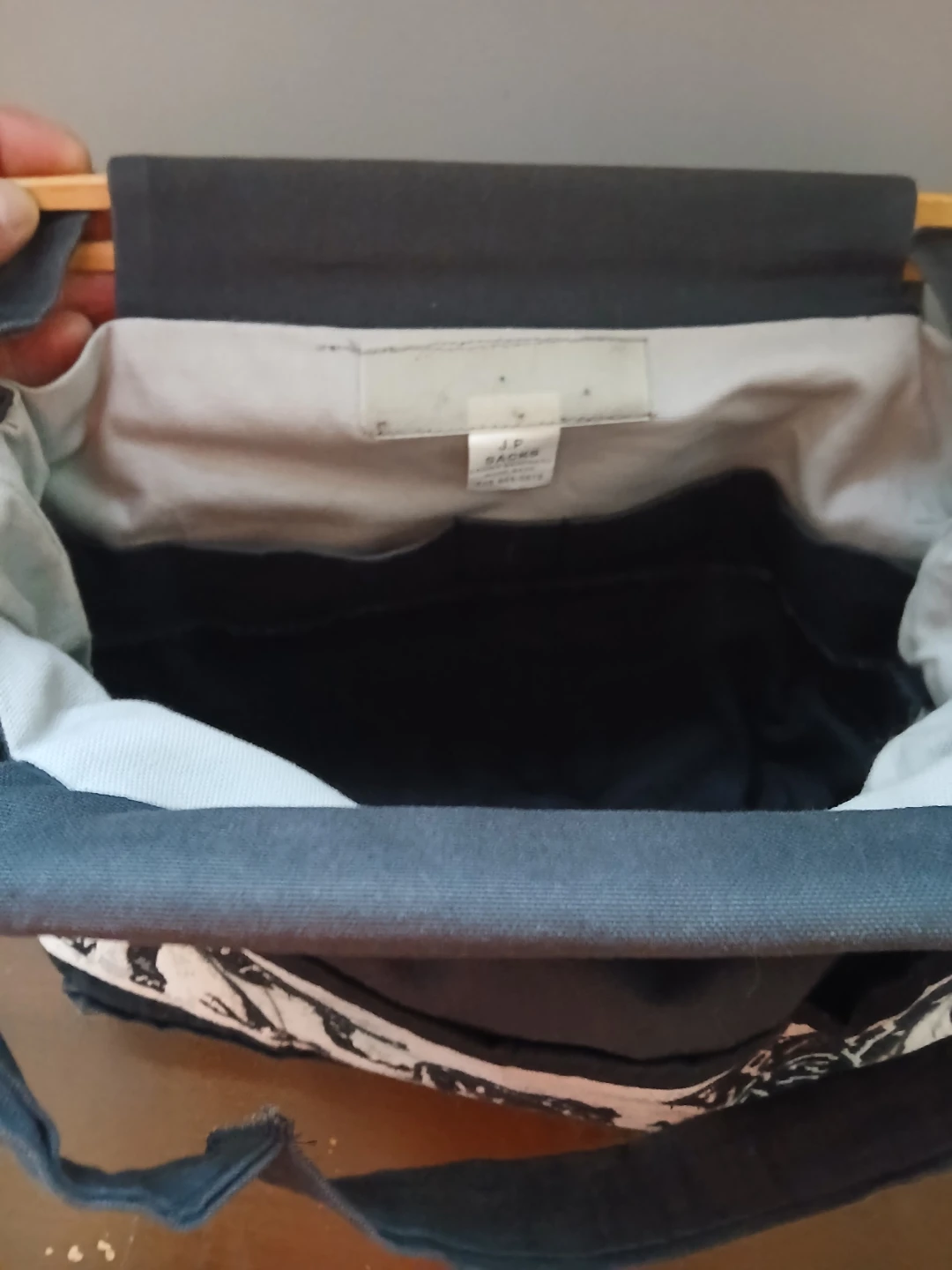 Black Shoulder Bag with Elephant Pattern - photo 2