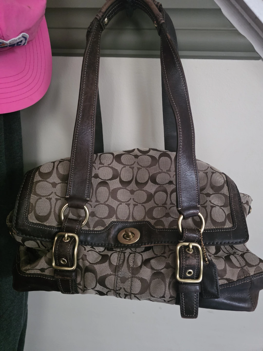 Coach Signature Monogram Shoulder Bag