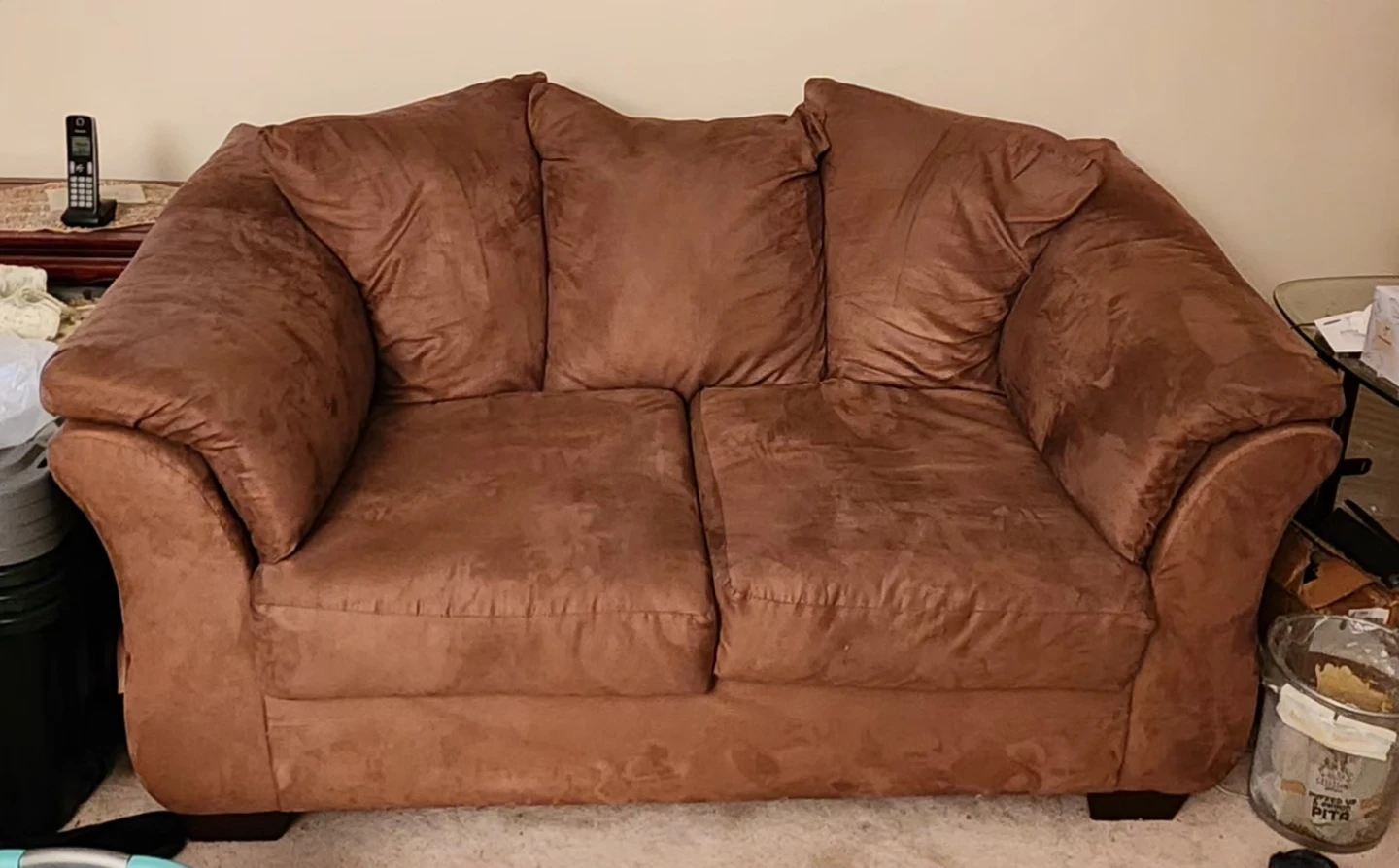 Brown Loveseat Sofa - photo 2