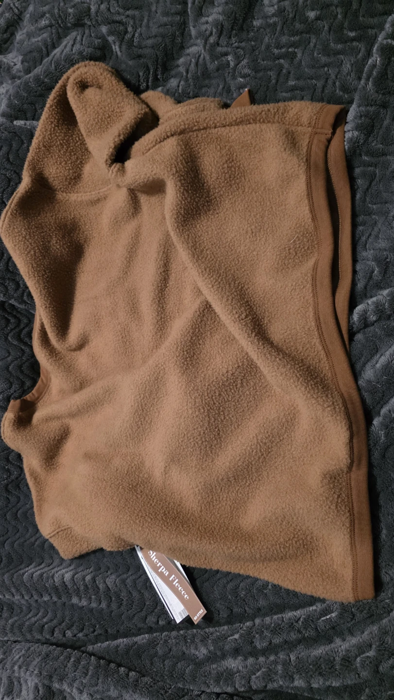 RD Style Sherpa Fleece Henley Top - Brown - S/P - photo 2