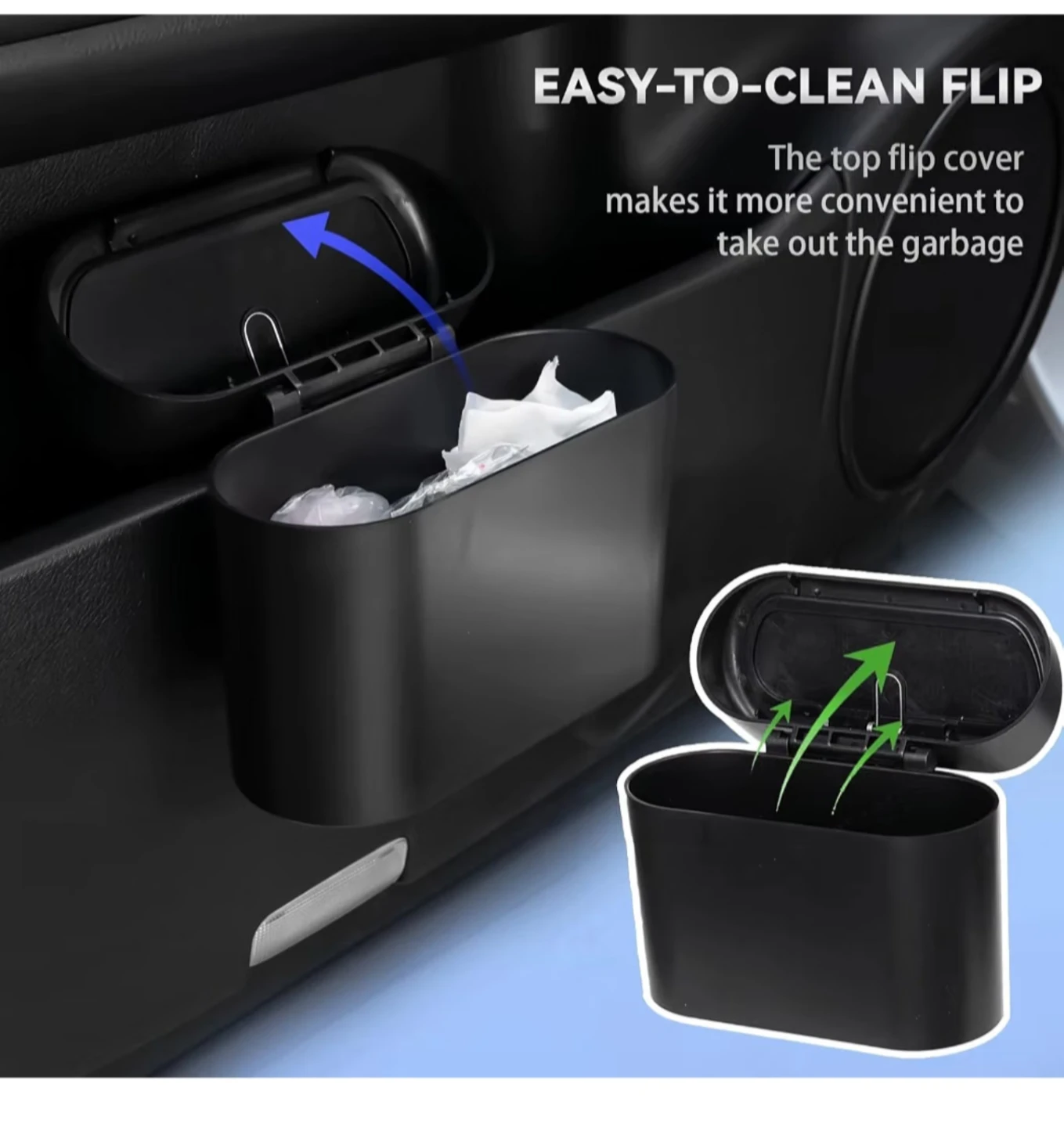 Black Car Trash Can with Lid - photo 5