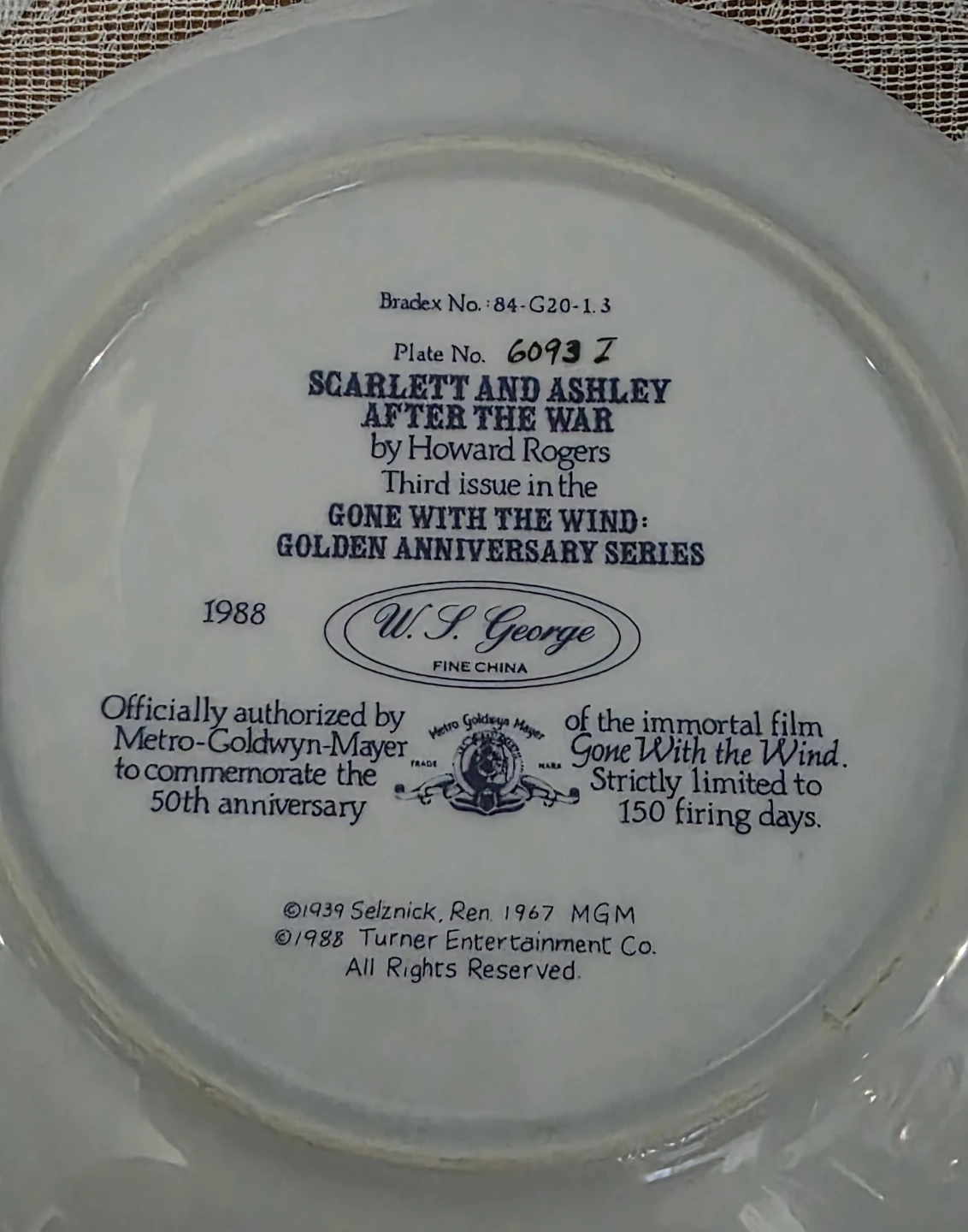 Gone With The Wind Collectible Plate - photo 2