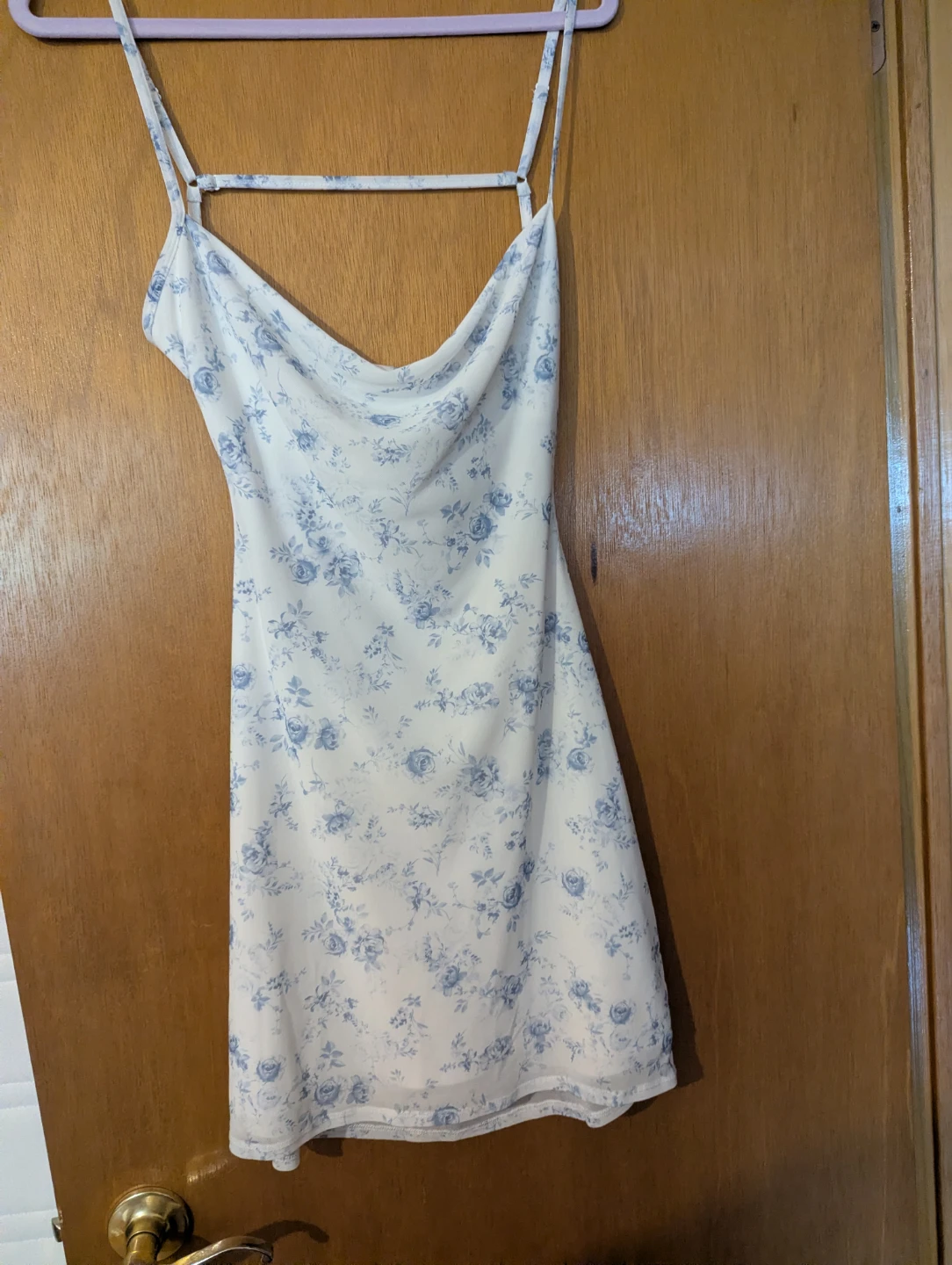 White floral slip dress