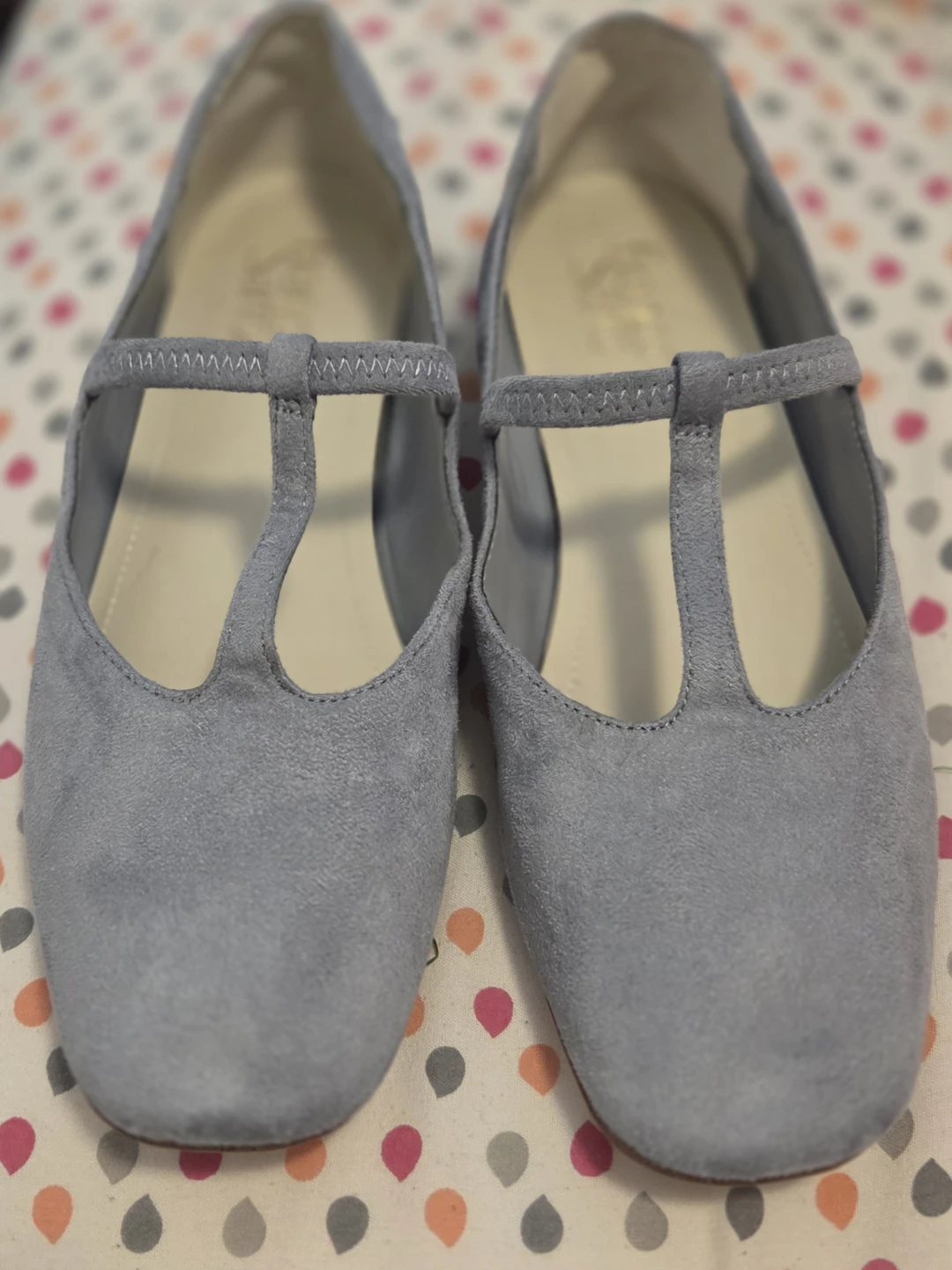 Franco Sarto Blue Suede T-Strap Flats - photo 3