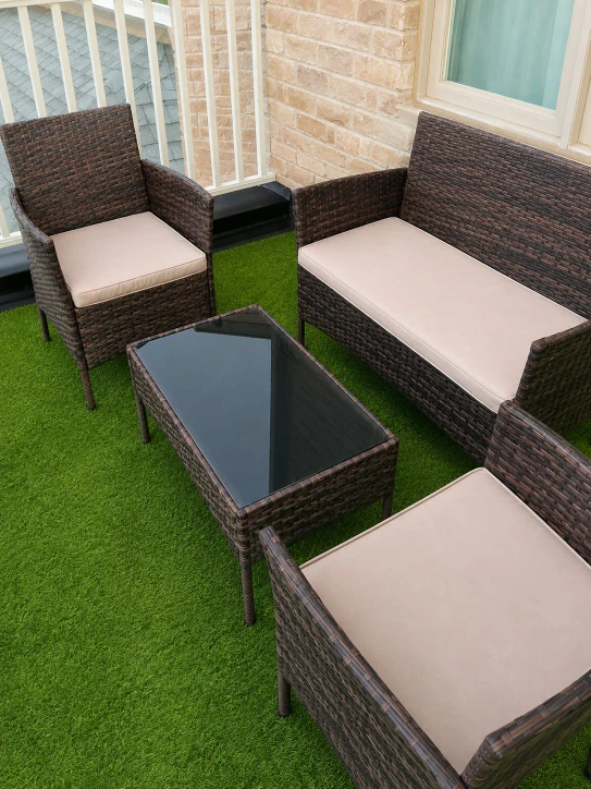 Wicker Patio Furniture Set with Coffee Table