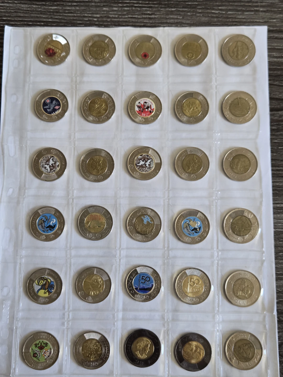 Collection of Canadian Commemorative Toonies.