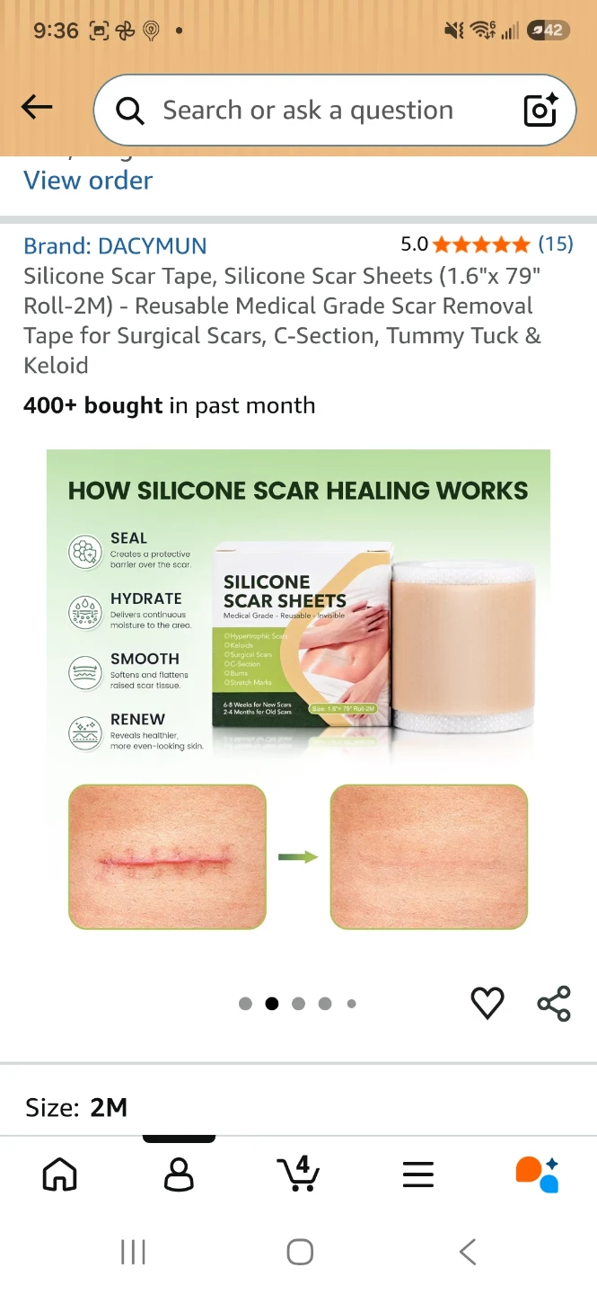 DACYMUN Silicone Scar Tape 1.6"x 79" Roll-2M
