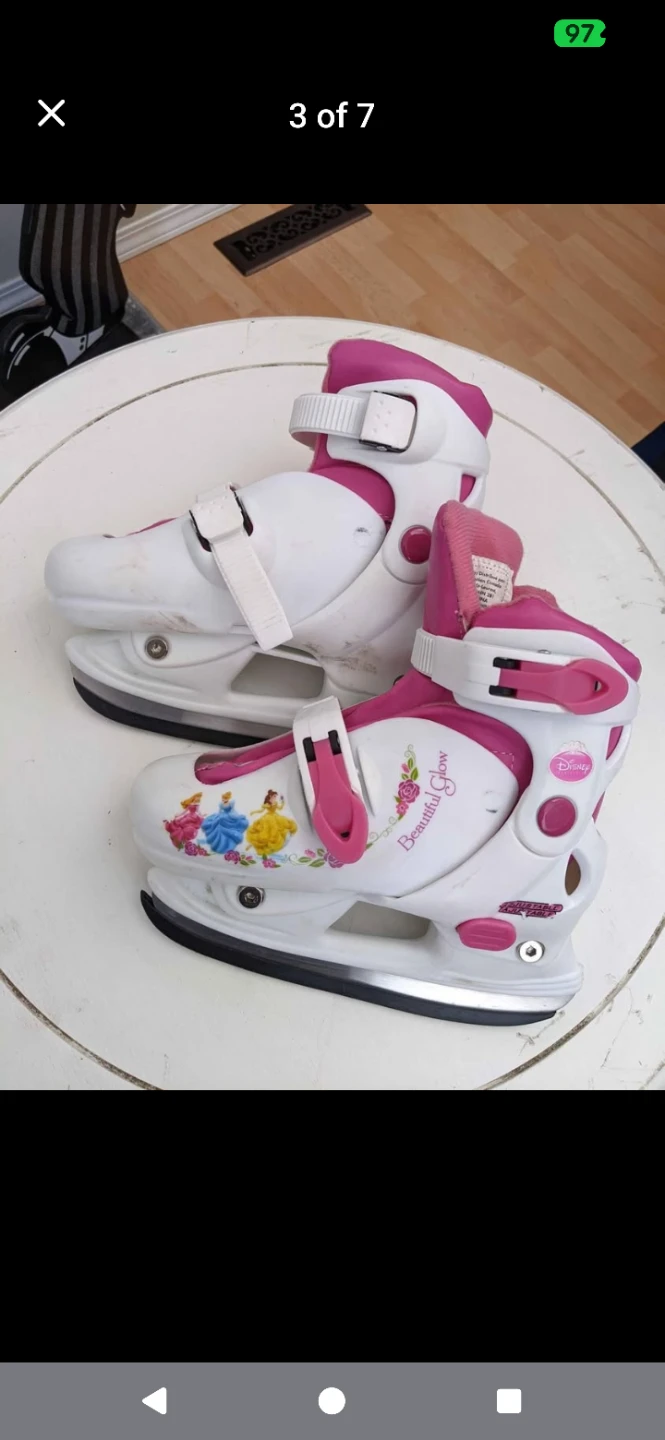 USED Girls kids disney adjustable skates SIZES J8 - J11 - photo 2