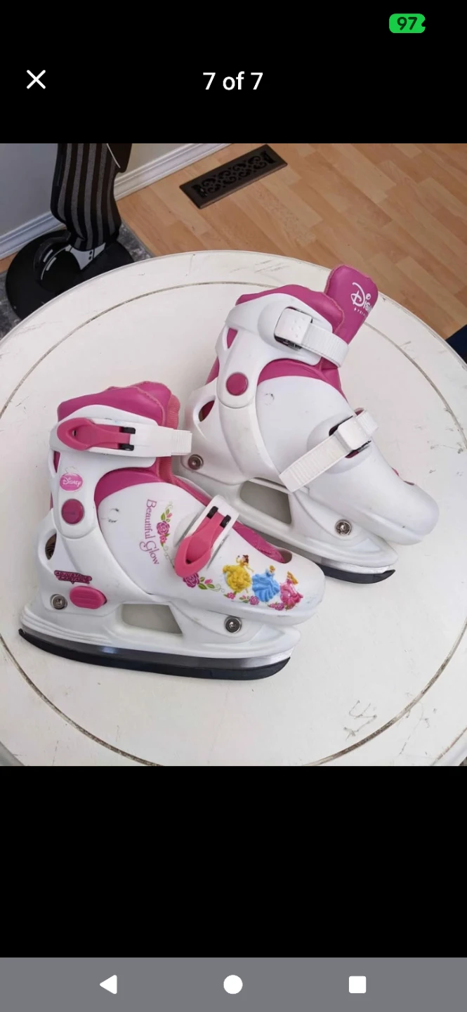 USED Girls kids disney adjustable skates SIZES J8 - J11 - photo 5