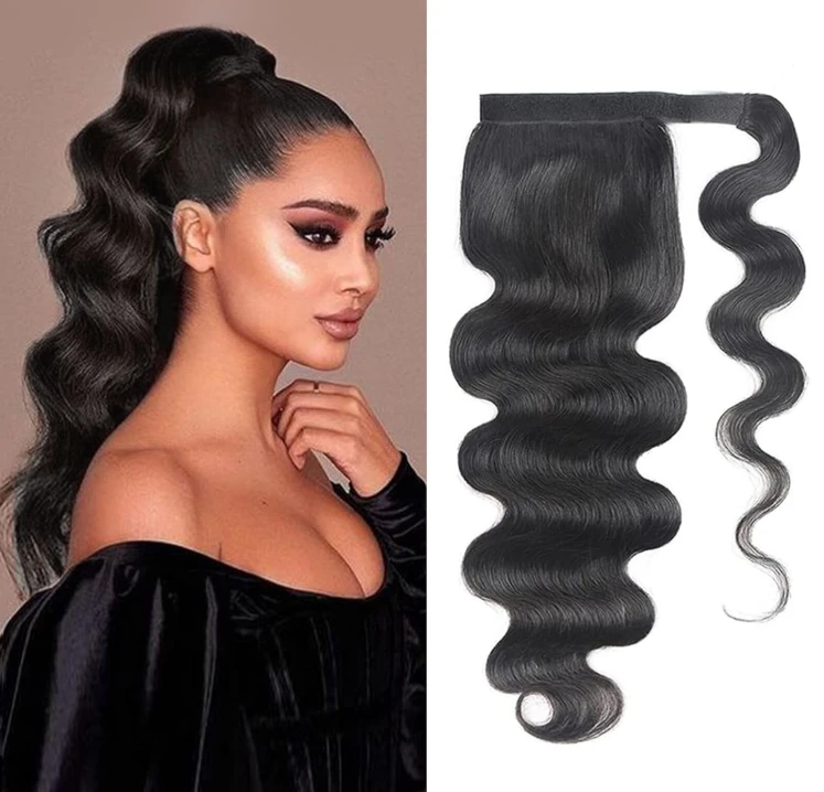 100% Human Hair Body Wave Ponytail Extension