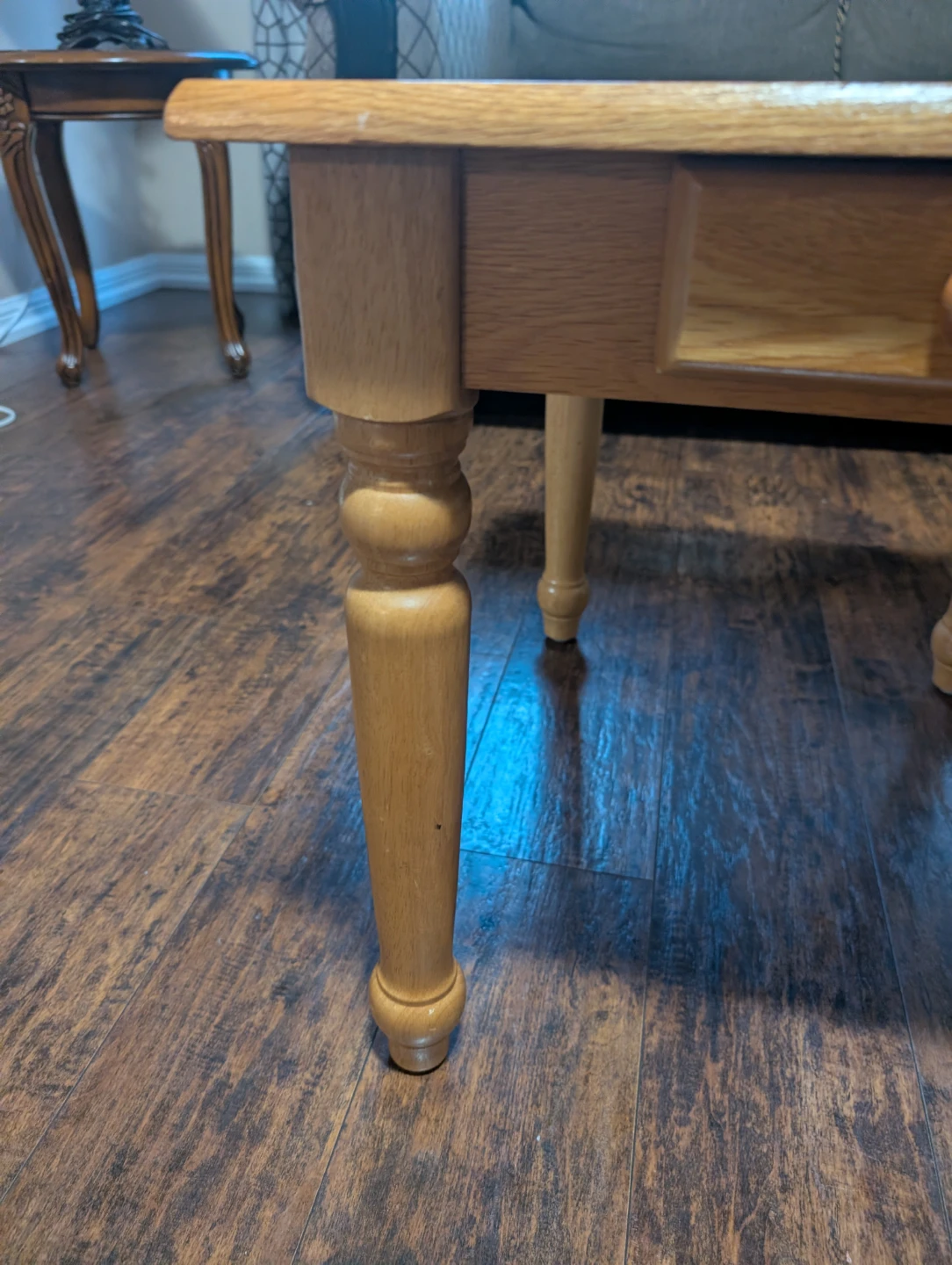 Oak End Table with Drawer L22 x W18x H19 - photo 4