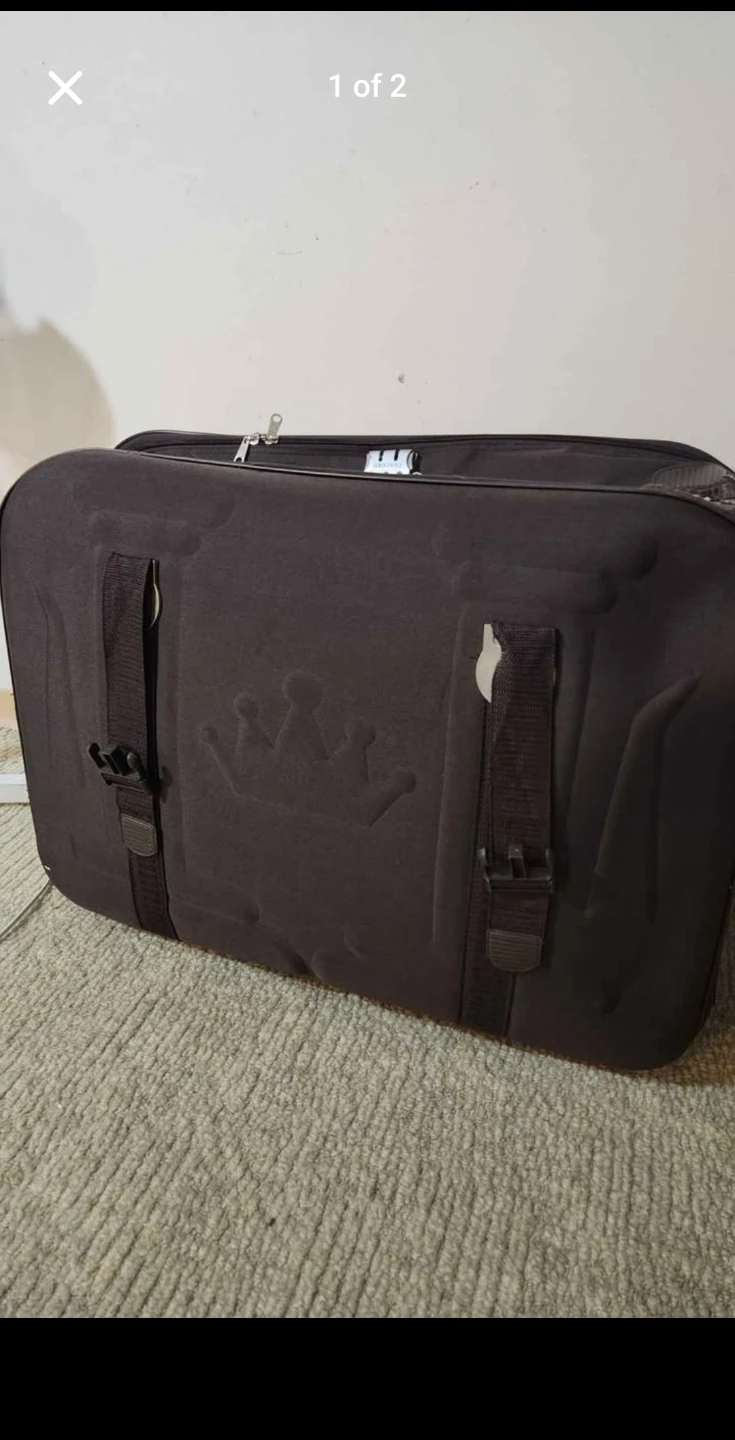 Brown Suitcase with Crown Design