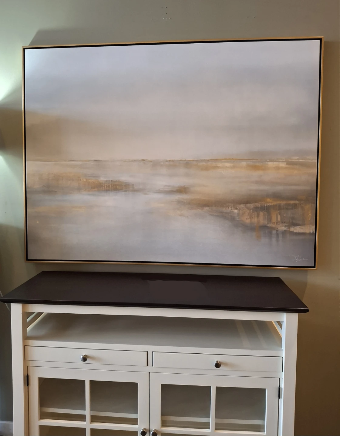 Large Polygold Float Framed Canvas Painting Nature Artwork