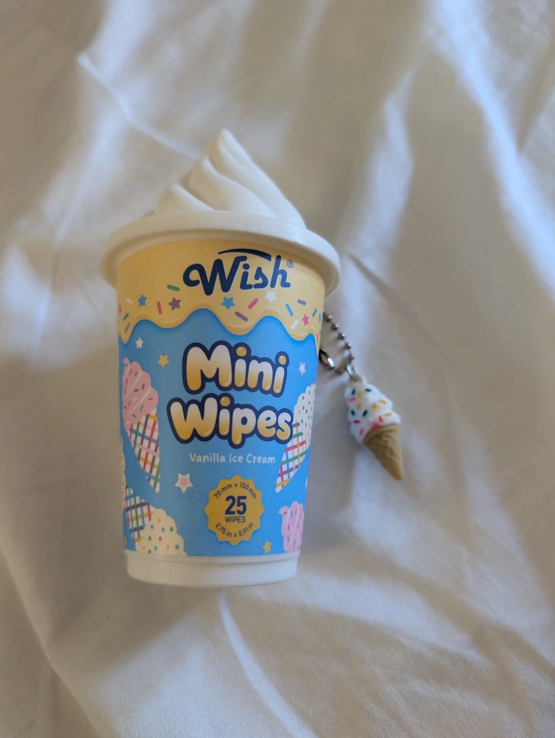 Brand New Wish Mini Wipes Vanilla Ice Cream Scent 25 Count
