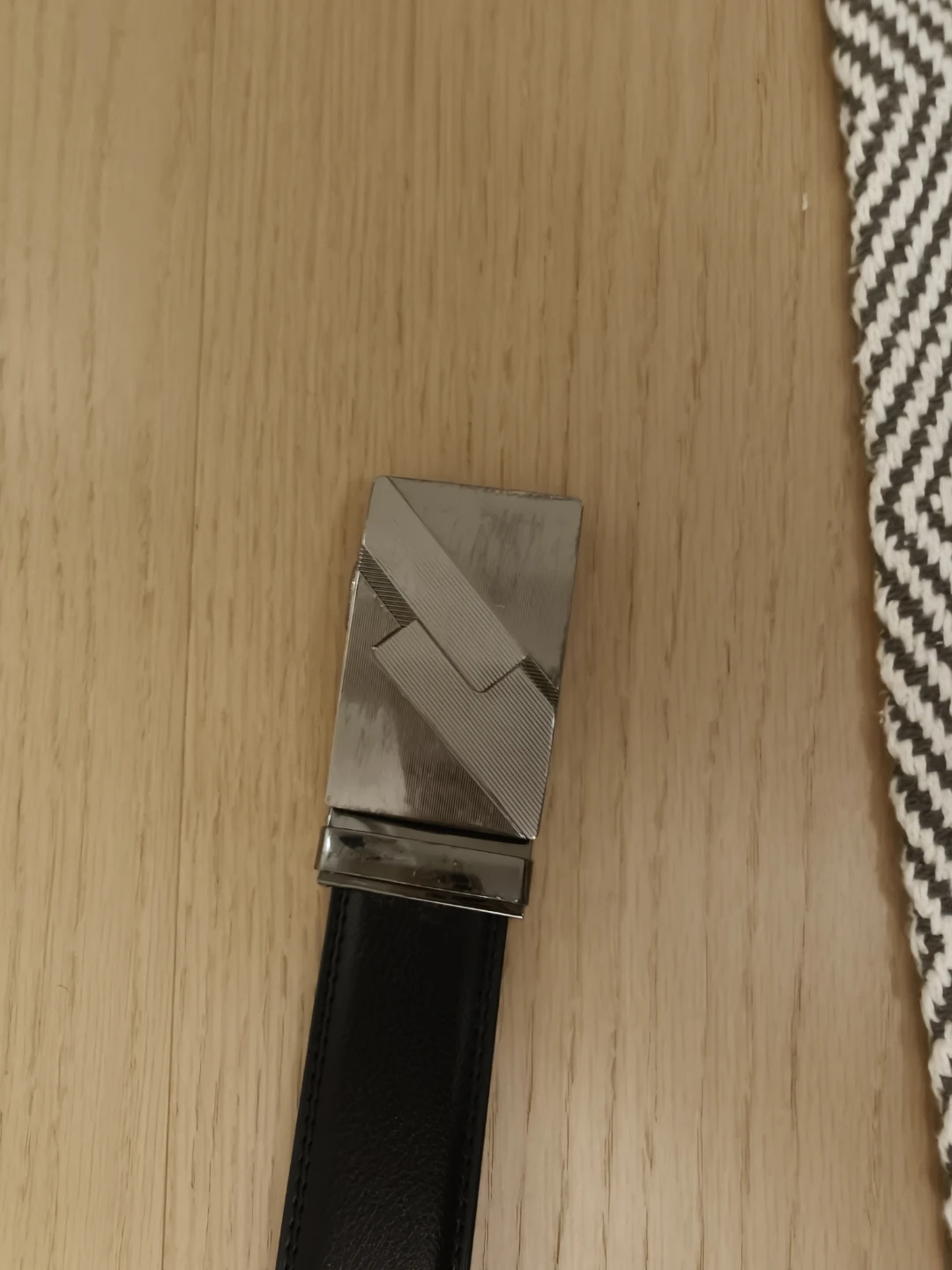 30" Black Leather Belt with Ratchet system for easy adjustment