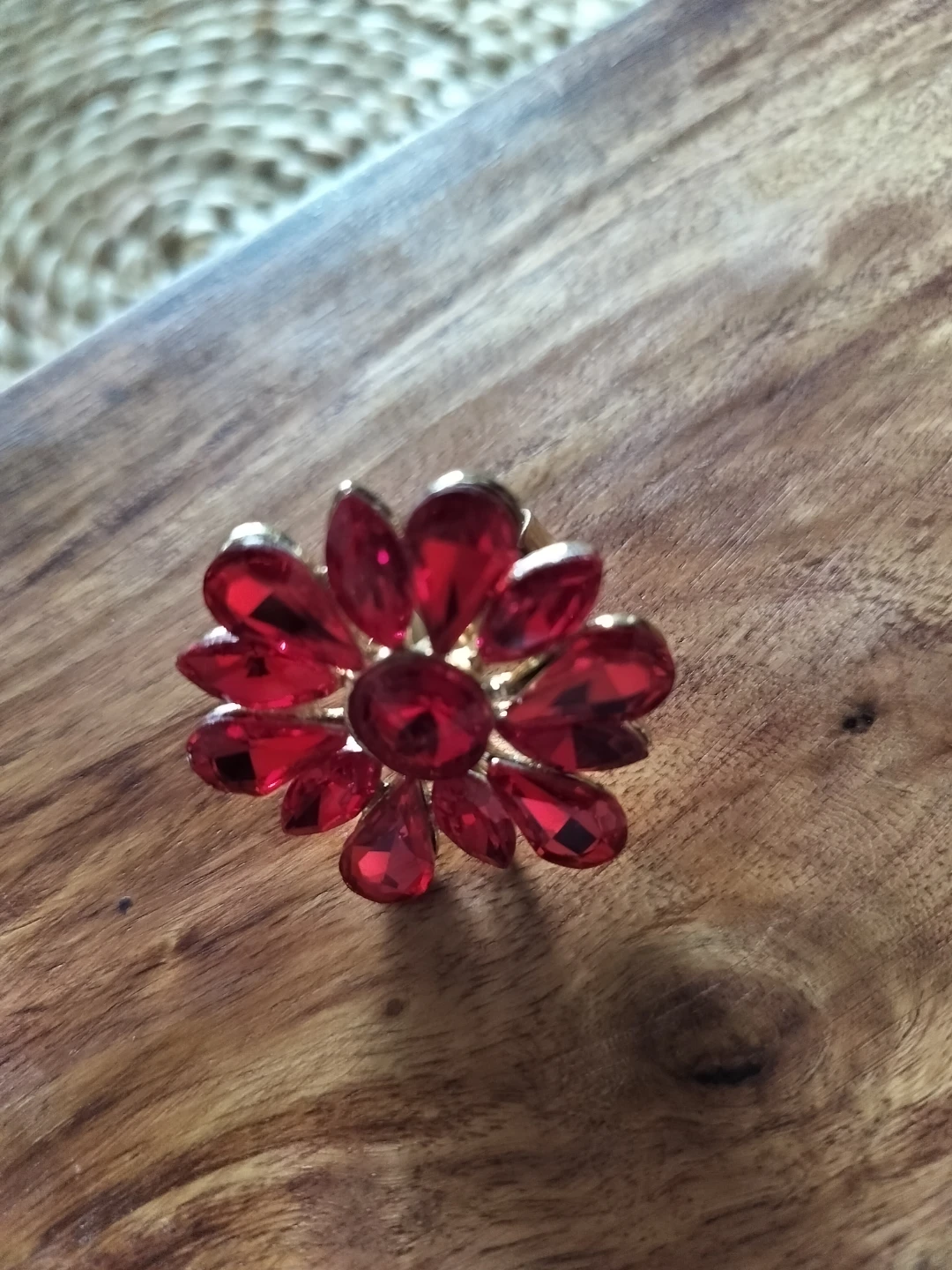 Red Gem Flower Ring - photo 2