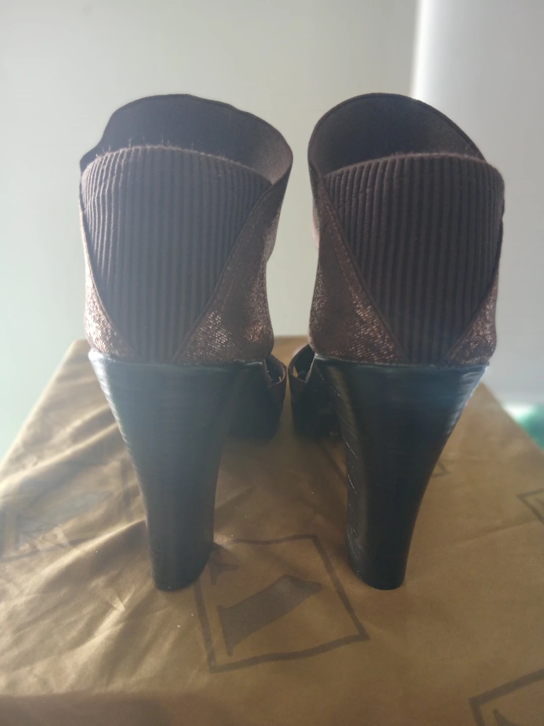Women's Brown Glitter Heels - photo 5