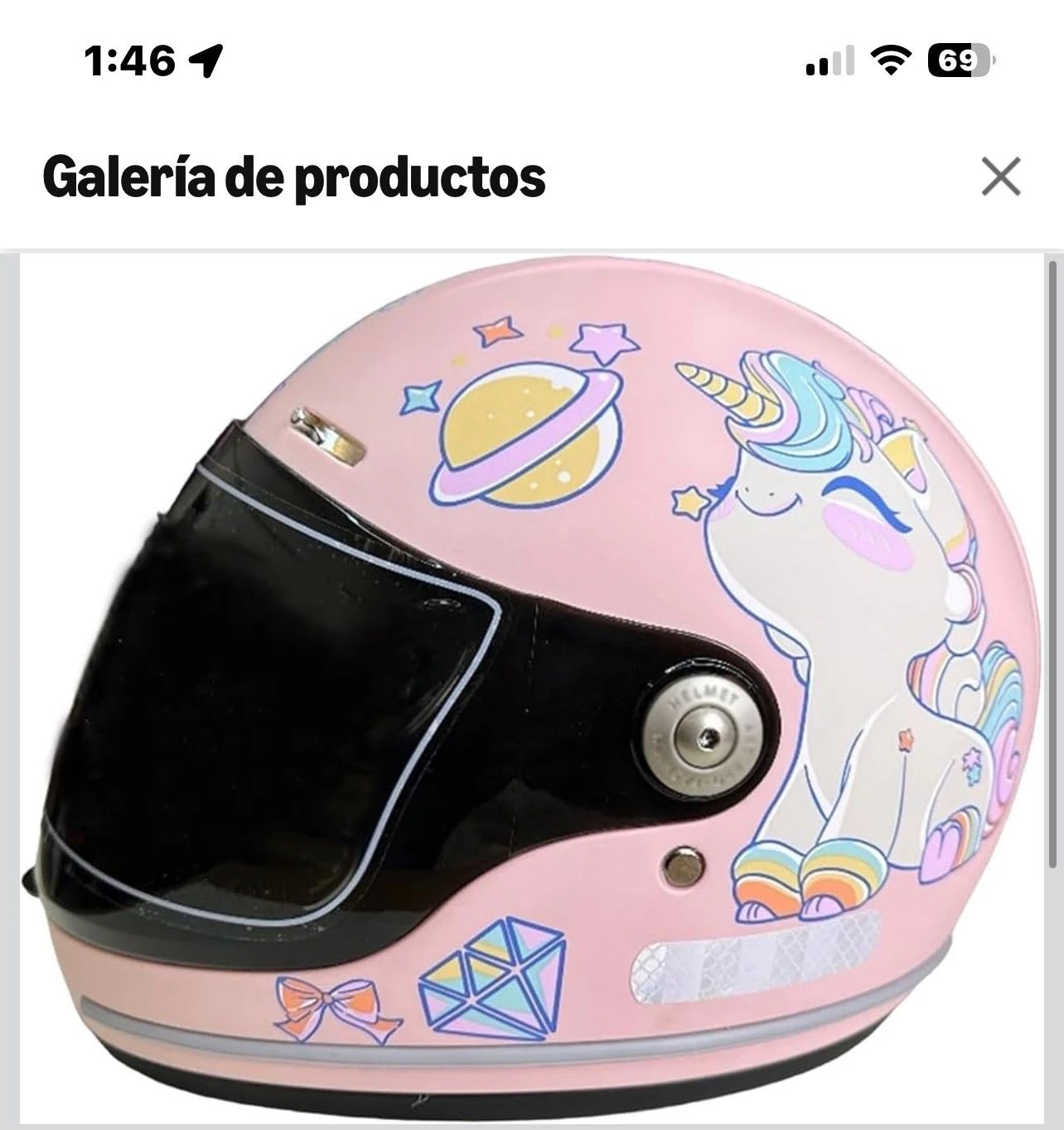 Pink Unicorn Kids Motorcycle Helmet 46-52cm - photo 5
