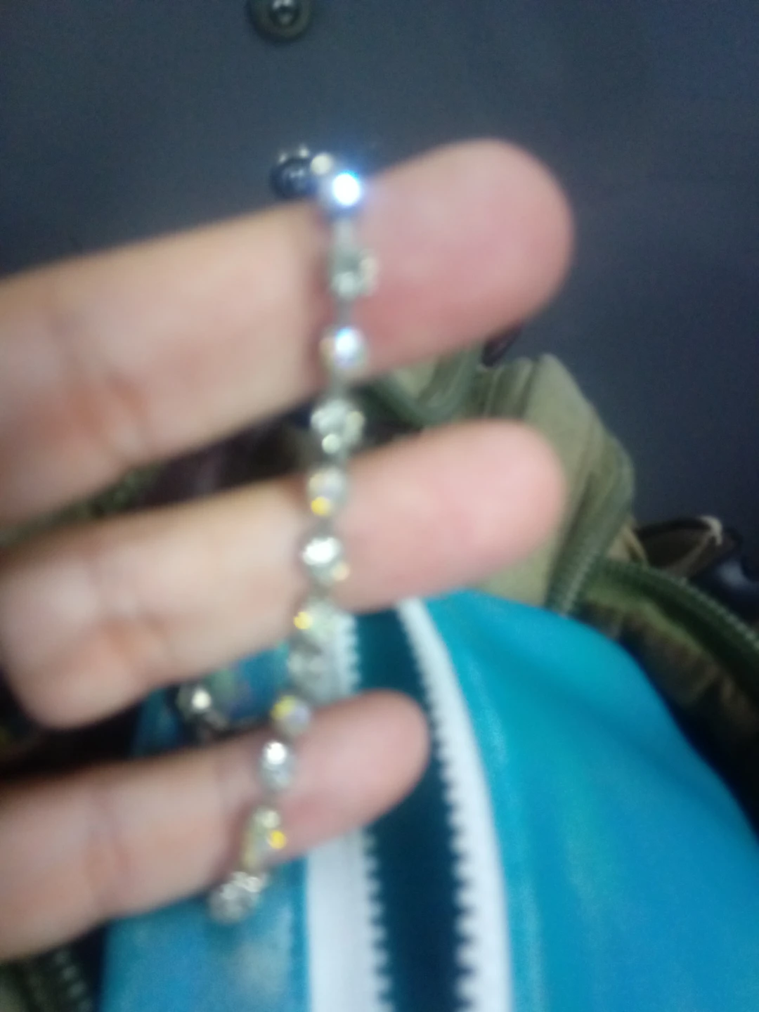 Silver Bracelet with Rhinestones