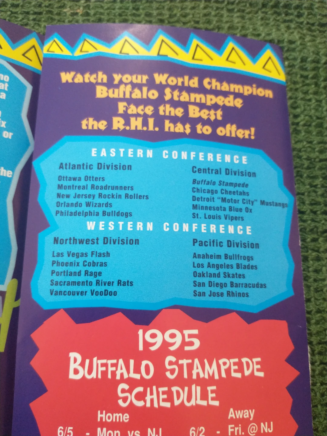 1995 RHI Buffalo Stampede Roller Hockey Champions Schedule - photo 5