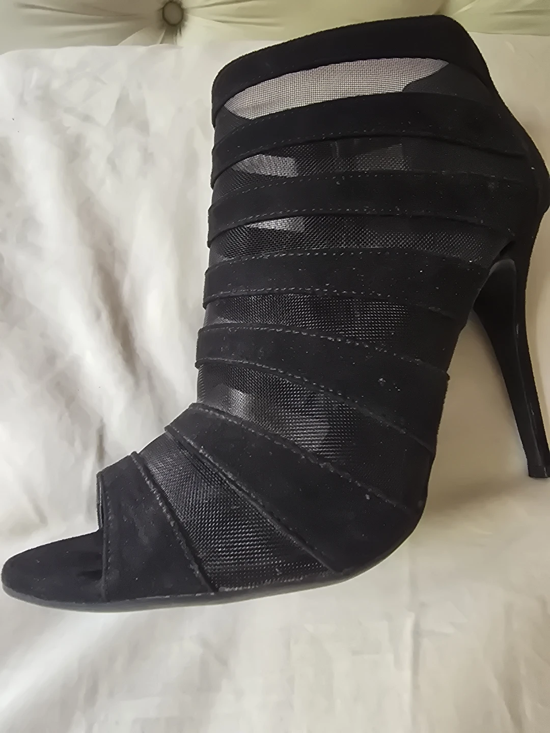 Le Château Black Mesh Peep-Toe Heels - photo 4