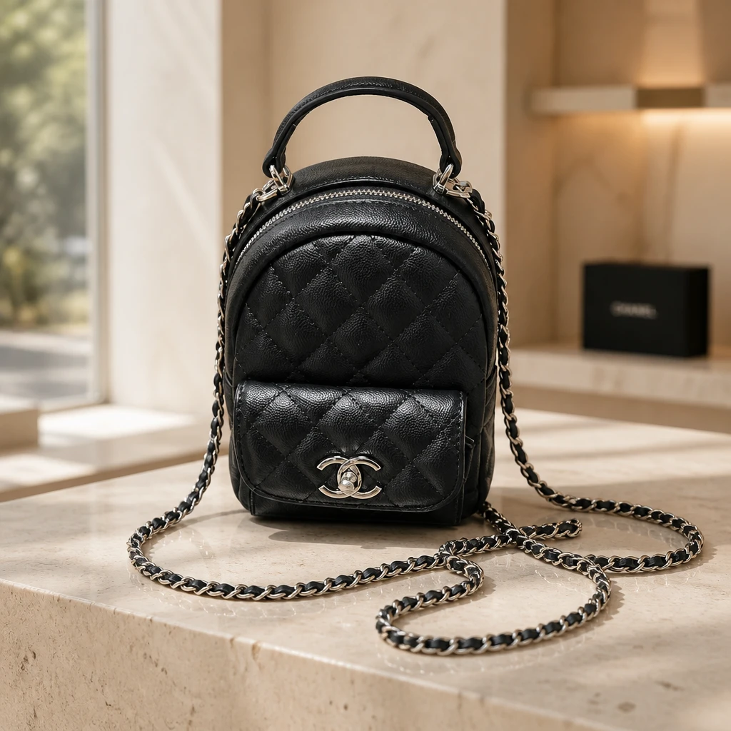 Chanel Black Quilted Leather Mini Backpack