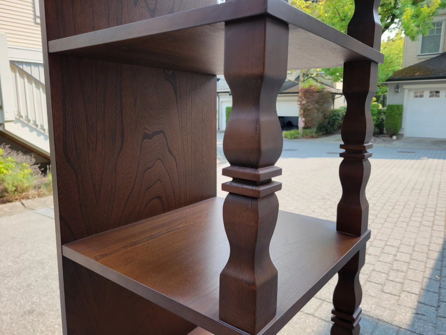 Beautiful Vintage Wooden Etagere Tower Shelf w/ Lower Cabinet. - photo 4