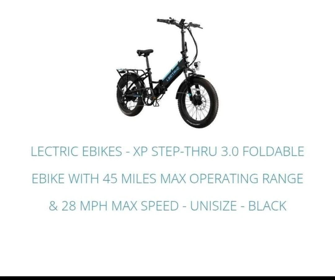Lectric XP 3.0 Step Thru Folding Electric Bike - Black - photo 3