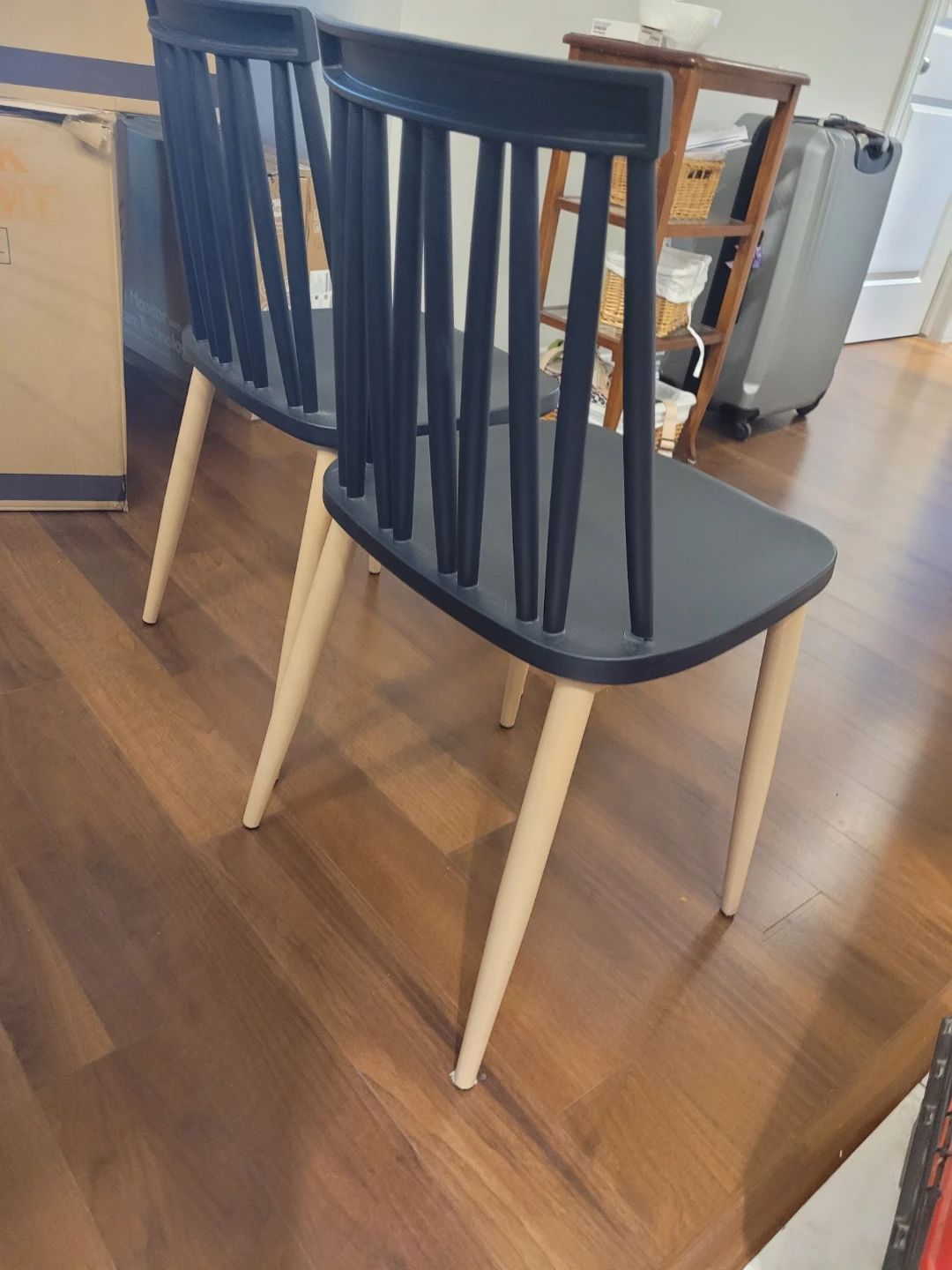 Set of 2 Black & Wood Dining Chairs - photo 4