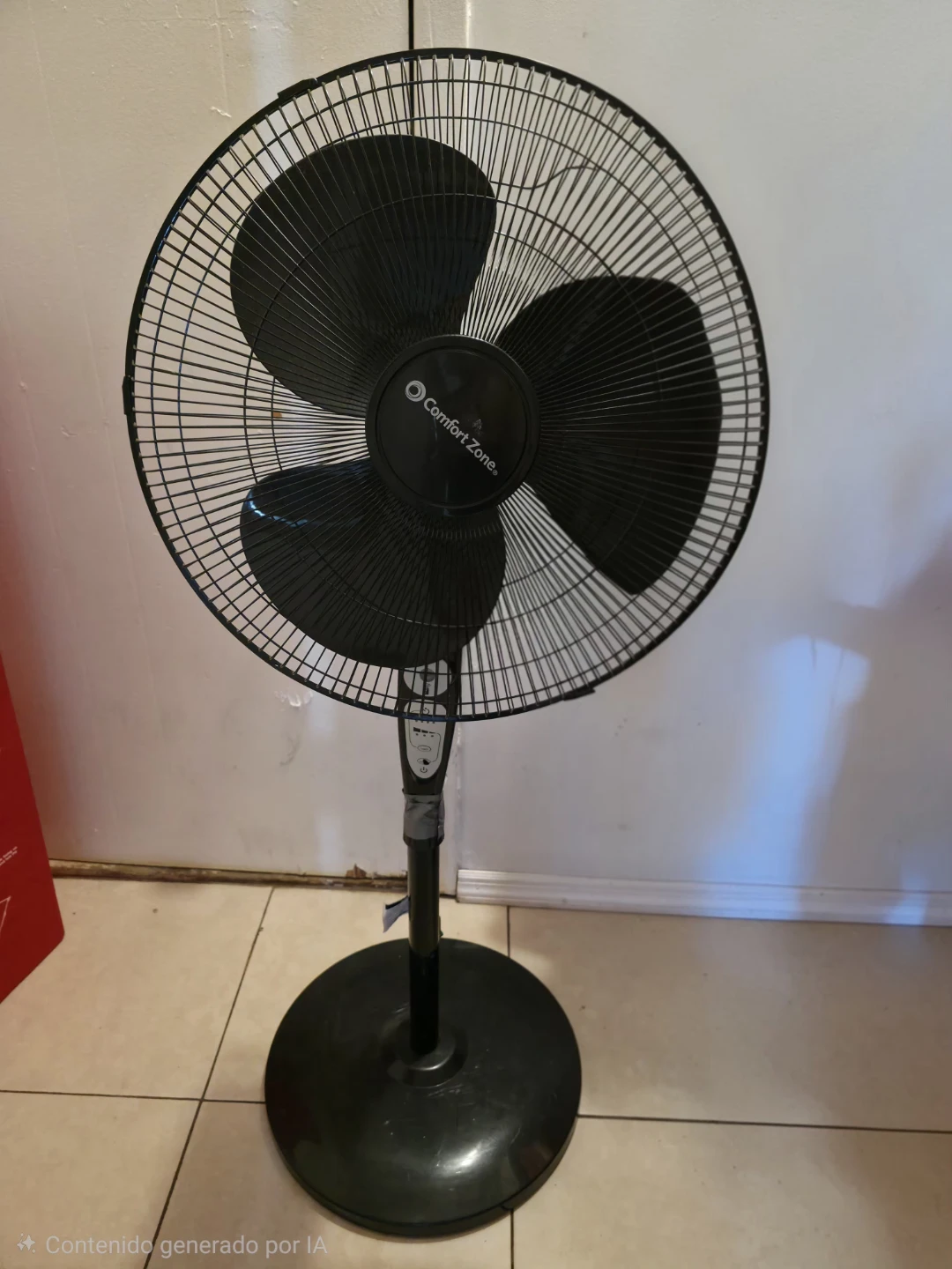 Comfort Zone Black Pedestal Fan