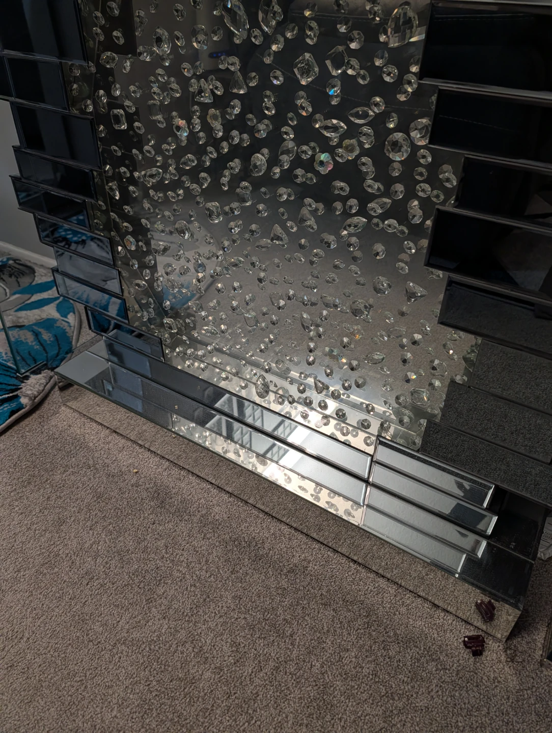 Mirrored Console Table with Crystal Accents - photo 3